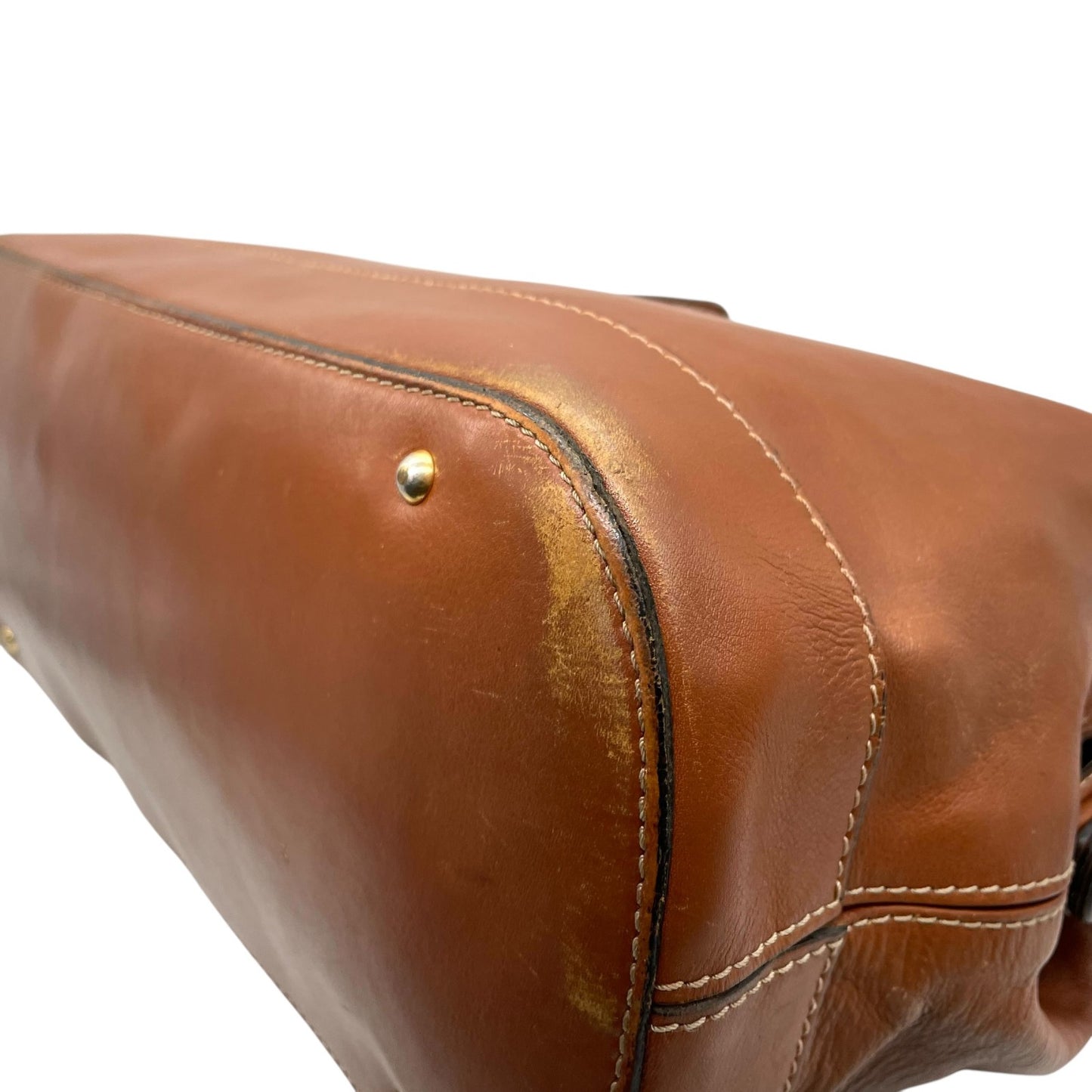 CELINE セリーヌ リング ターンロック 2way ハンドバッグ ショルダーバッグ ブラウン ゴールド金具 ヴィンテージ E2