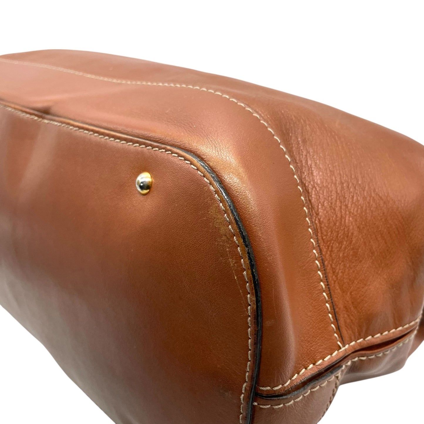 CELINE セリーヌ リング ターンロック 2way ハンドバッグ ショルダーバッグ ブラウン ゴールド金具 ヴィンテージ E2