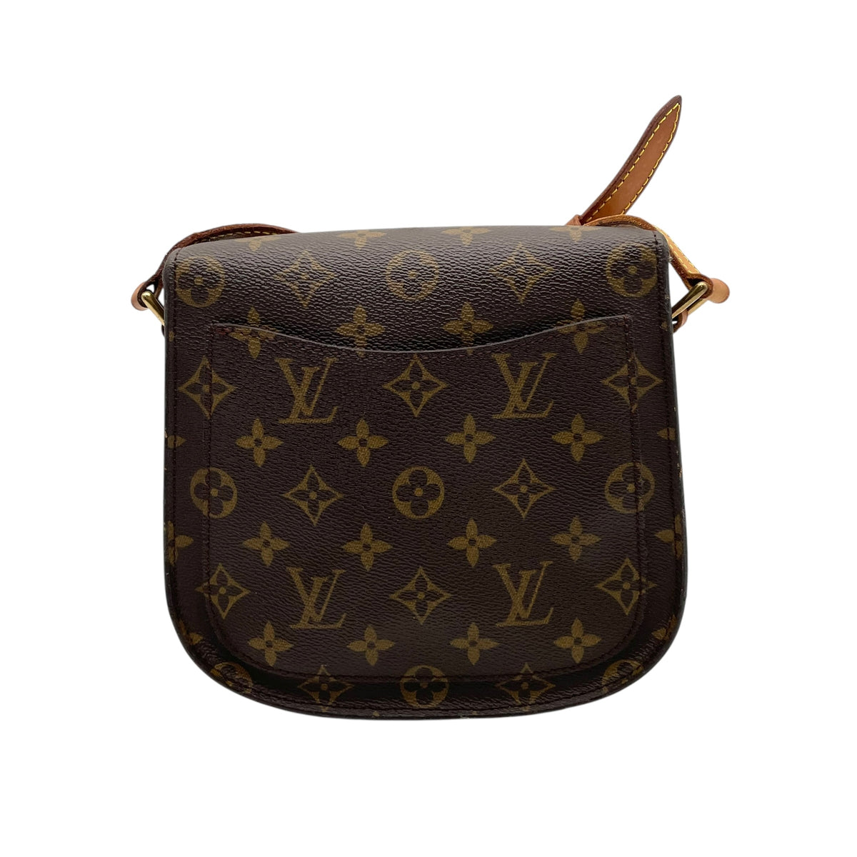 ルイヴィトン LOUIS VUITTON サンクルー PM モノグラム ショルダーバッグ 斜め掛け ポシェット フラップ PVC レザー 本革 ブラウン 茶 ゴールド金具 ヴィンテージ ビンテージ クラシカル エレガント レディース K5
