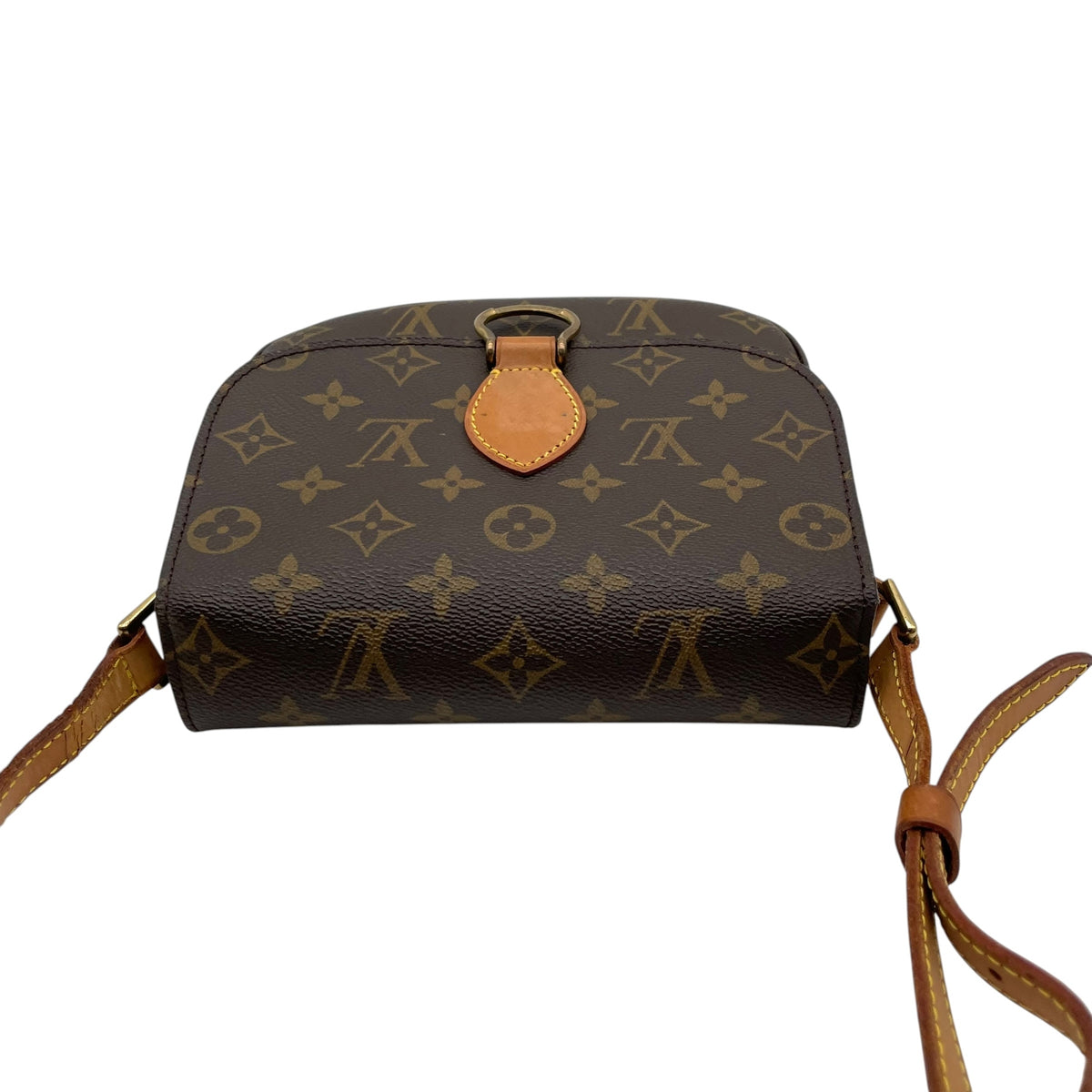 ルイヴィトン LOUIS VUITTON サンクルー PM モノグラム ショルダーバッグ 斜め掛け ポシェット フラップ PVC レザー 本革 ブラウン 茶 ゴールド金具 ヴィンテージ ビンテージ クラシカル エレガント レディース K5