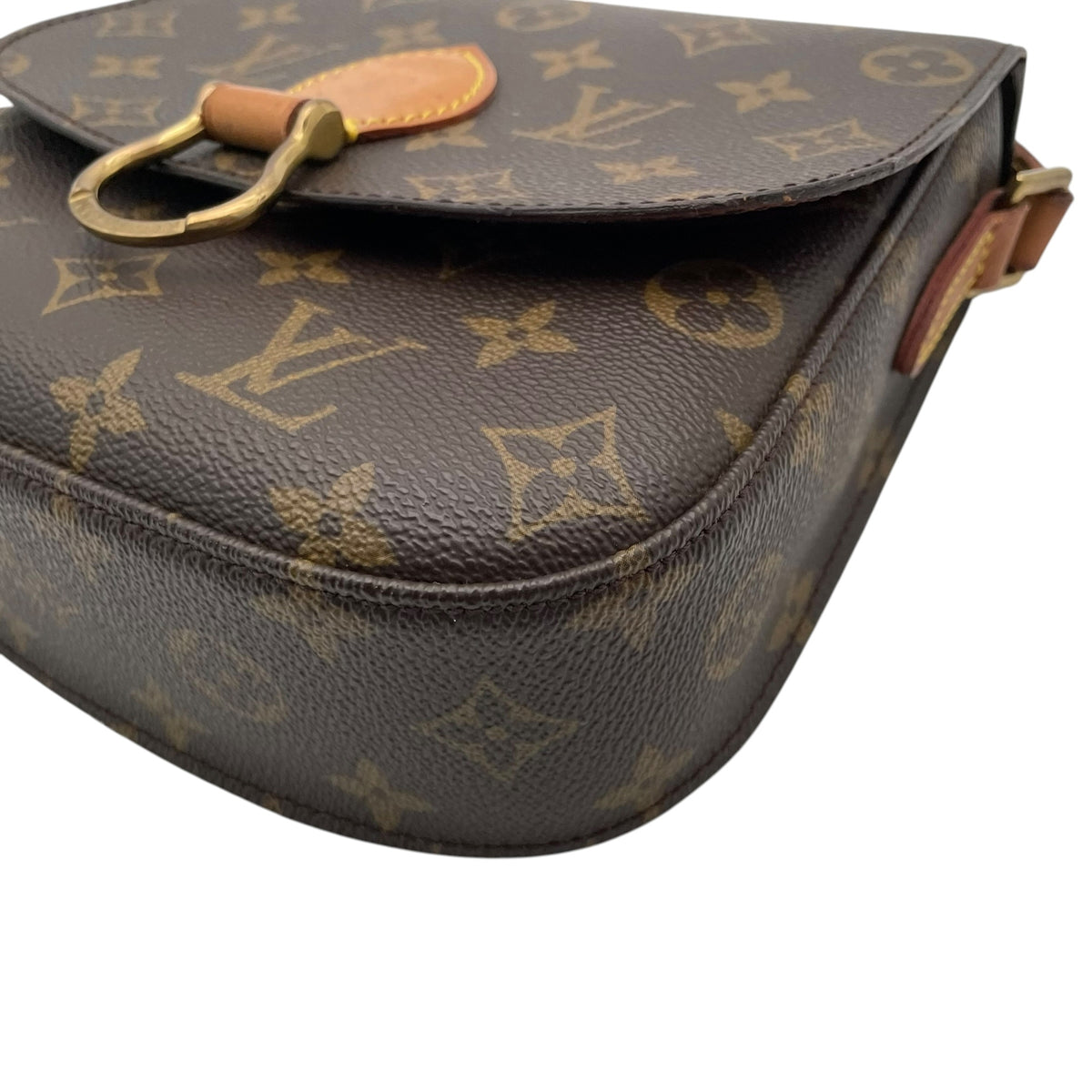 ルイヴィトン LOUIS VUITTON サンクルー PM モノグラム ショルダーバッグ 斜め掛け ポシェット フラップ PVC レザー 本革 ブラウン 茶 ゴールド金具 ヴィンテージ ビンテージ クラシカル エレガント レディース K5