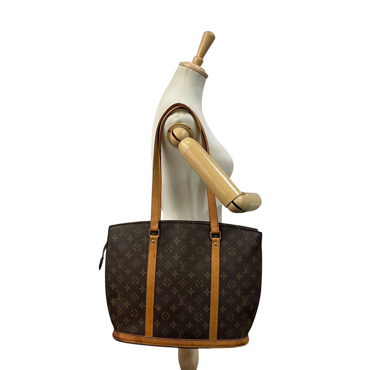 ルイヴィトン LOUIS VUITTON バビロン モノグラム トートバッグ ショルダーバッグ 肩掛け A4サイズ収納可能 通勤 通学 PVC レザー 本革 ブラウン 茶 ゴールド金具 M51102 ヴィンテージ ビンテージ クラシカル エレガント E16