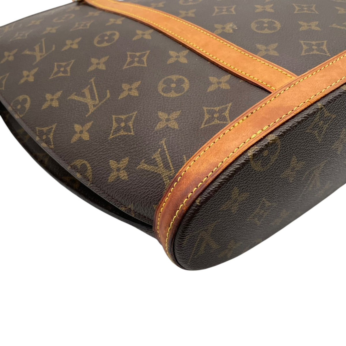 ルイヴィトン LOUIS VUITTON バビロン モノグラム トートバッグ ショルダーバッグ 肩掛け A4サイズ収納可能 通勤 通学 PVC レザー 本革 ブラウン 茶 ゴールド金具 M51102 ヴィンテージ ビンテージ クラシカル エレガント E16