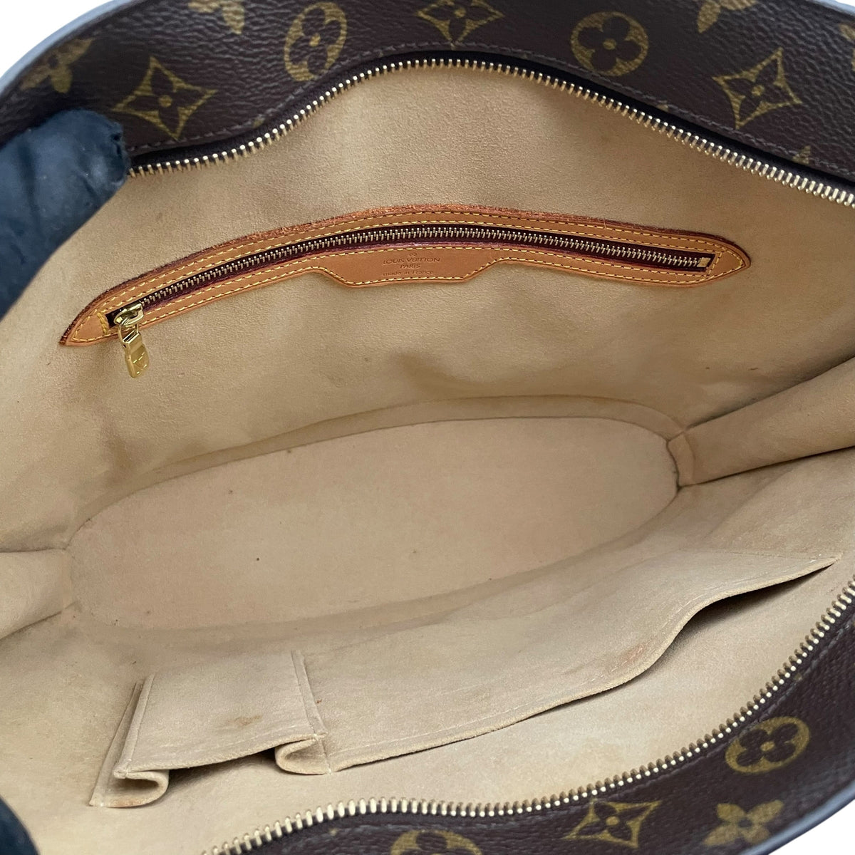 ルイヴィトン LOUIS VUITTON バビロン モノグラム トートバッグ ショルダーバッグ 肩掛け A4サイズ収納可能 通勤 通学 PVC レザー 本革 ブラウン 茶 ゴールド金具 M51102 ヴィンテージ ビンテージ クラシカル エレガント E16