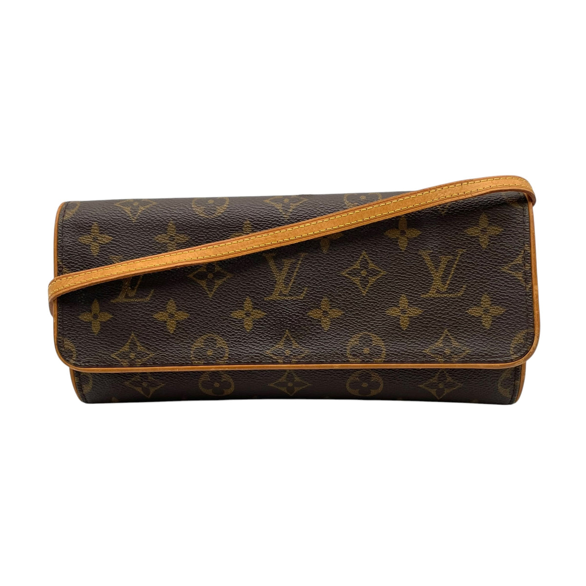 ルイヴィトン LOUIS VUITTON ポシェットツイン GM モノグラム ショルダーバッグ クラッチバッグ ポーチ 2WAY 斜め掛け 肩掛け PVC レザー 本革 ブラウン 茶 ゴールド金具 ヴィンテージ エレガント クラシカル レディース K2
