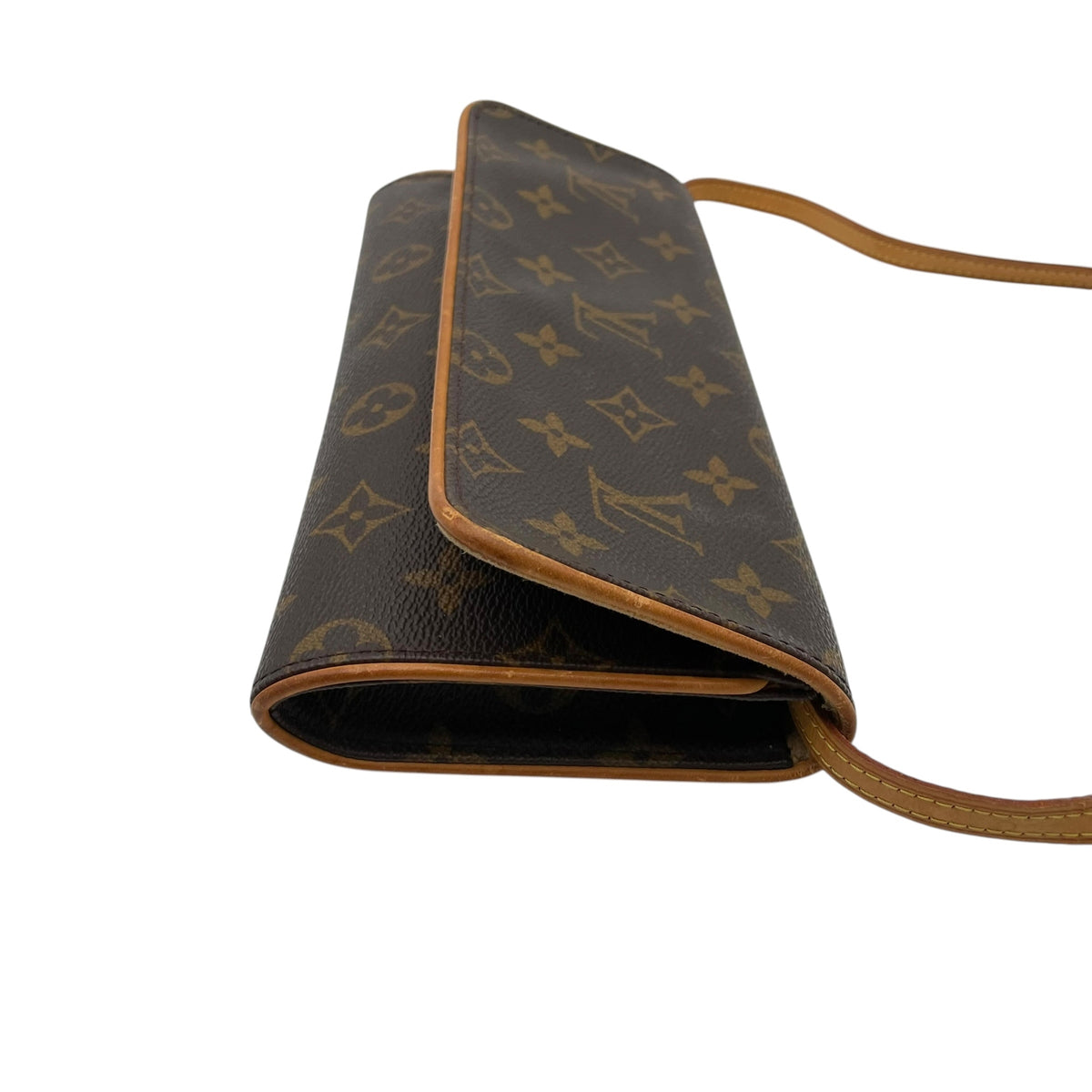 ルイヴィトン LOUIS VUITTON ポシェットツイン GM モノグラム ショルダーバッグ クラッチバッグ ポーチ 2WAY 斜め掛け 肩掛け PVC レザー 本革 ブラウン 茶 ゴールド金具 ヴィンテージ エレガント クラシカル レディース K2