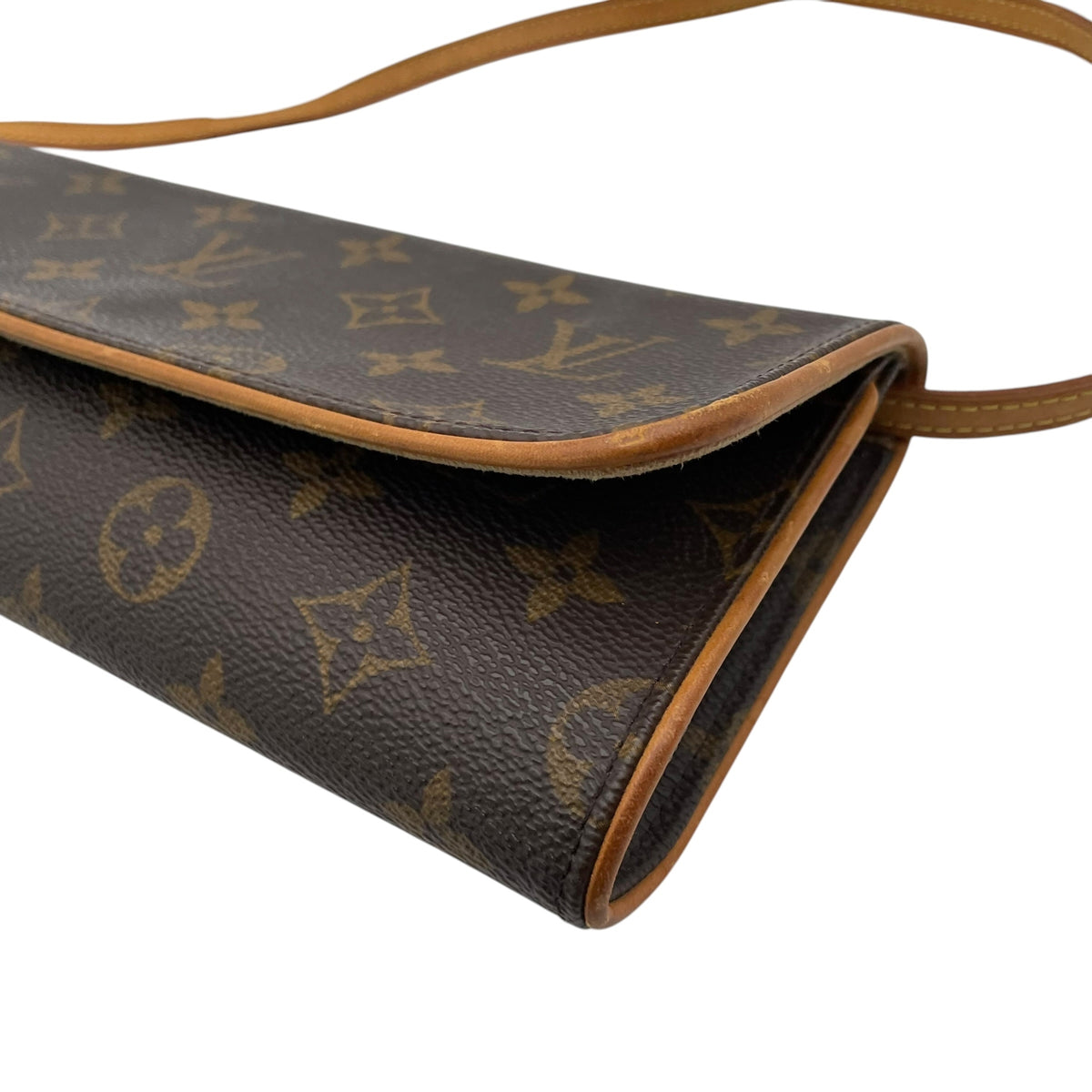 ルイヴィトン LOUIS VUITTON ポシェットツイン GM モノグラム ショルダーバッグ クラッチバッグ ポーチ 2WAY 斜め掛け 肩掛け PVC レザー 本革 ブラウン 茶 ゴールド金具 ヴィンテージ エレガント クラシカル レディース K2