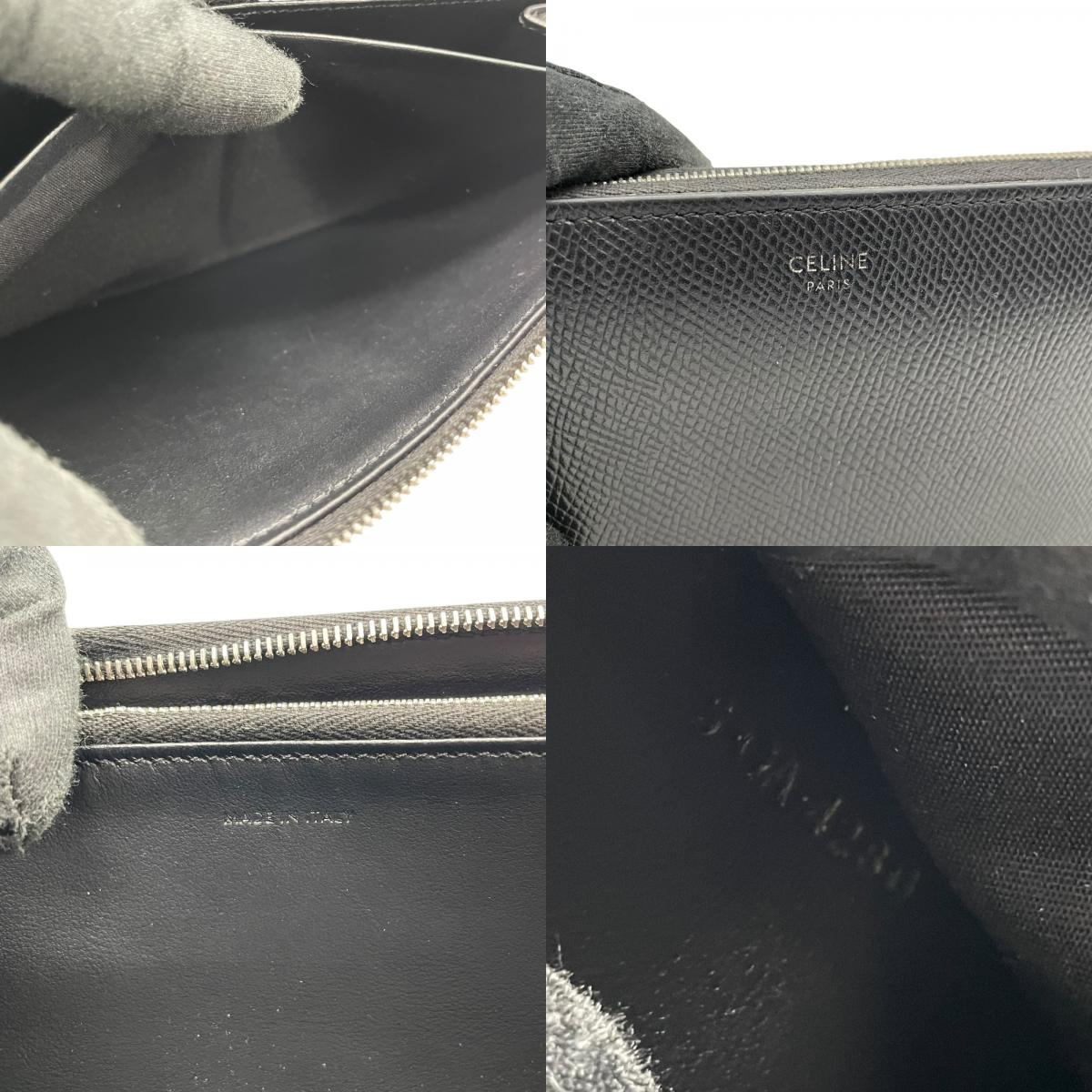 celine セリーヌ 長財布 レザー 本革 黒 ブラック シルバー金具 エレガント クラシック 高級感 上品 カジュアル 普段使い お出かけ デイリーユース レディース ビンテージ レトロ シンプル おしゃれ 大人女子 贈り物 プレゼント W4