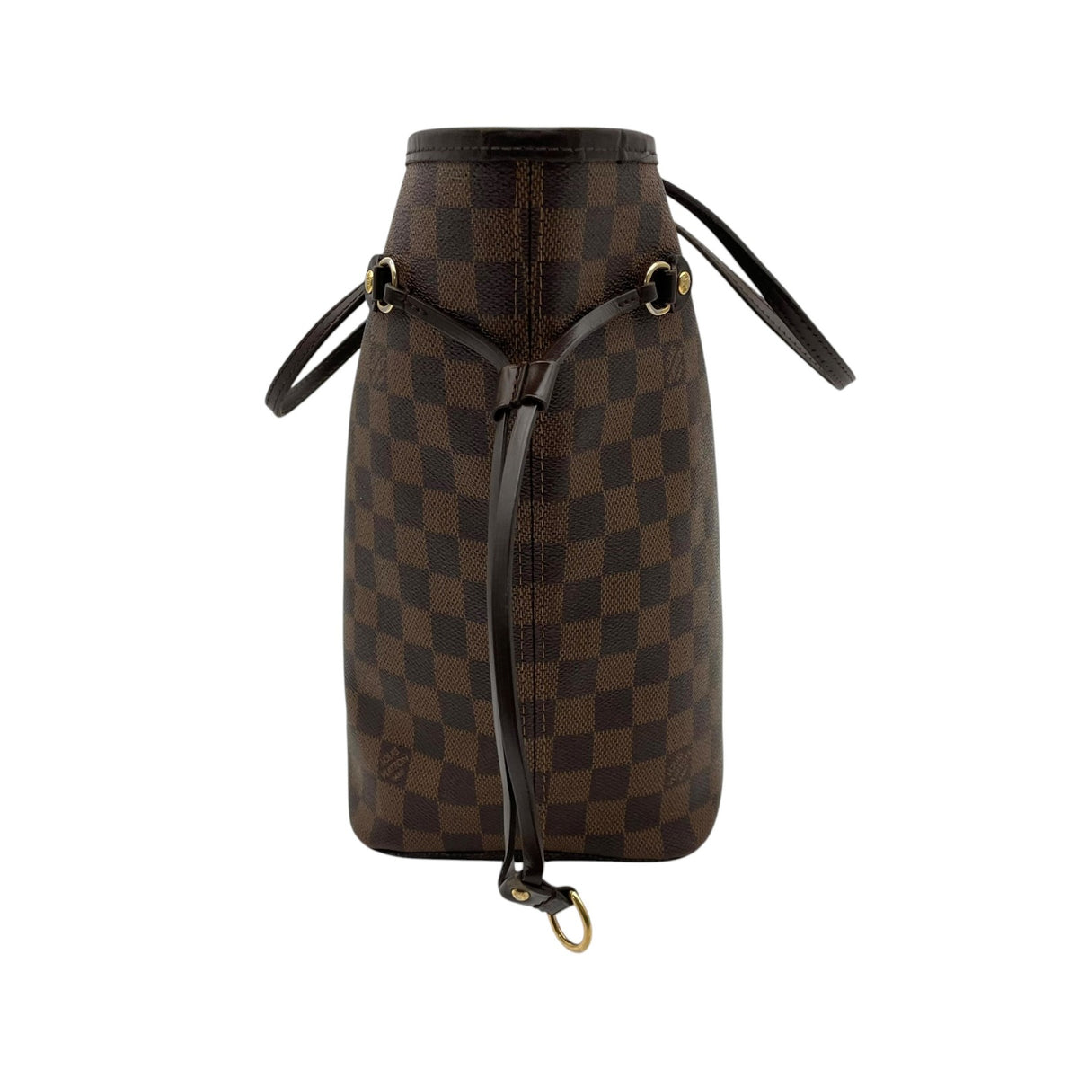Louis Vuitton ルイヴィトン バッグ ダミエ エベヌ ネヴァーフルMM トートバッグ ハンドバッグ 手提げ 肩掛け PVC レザー ブラウン 茶系 レッド インナー赤 ゴールド金具 大容量 レディース 定番 H
