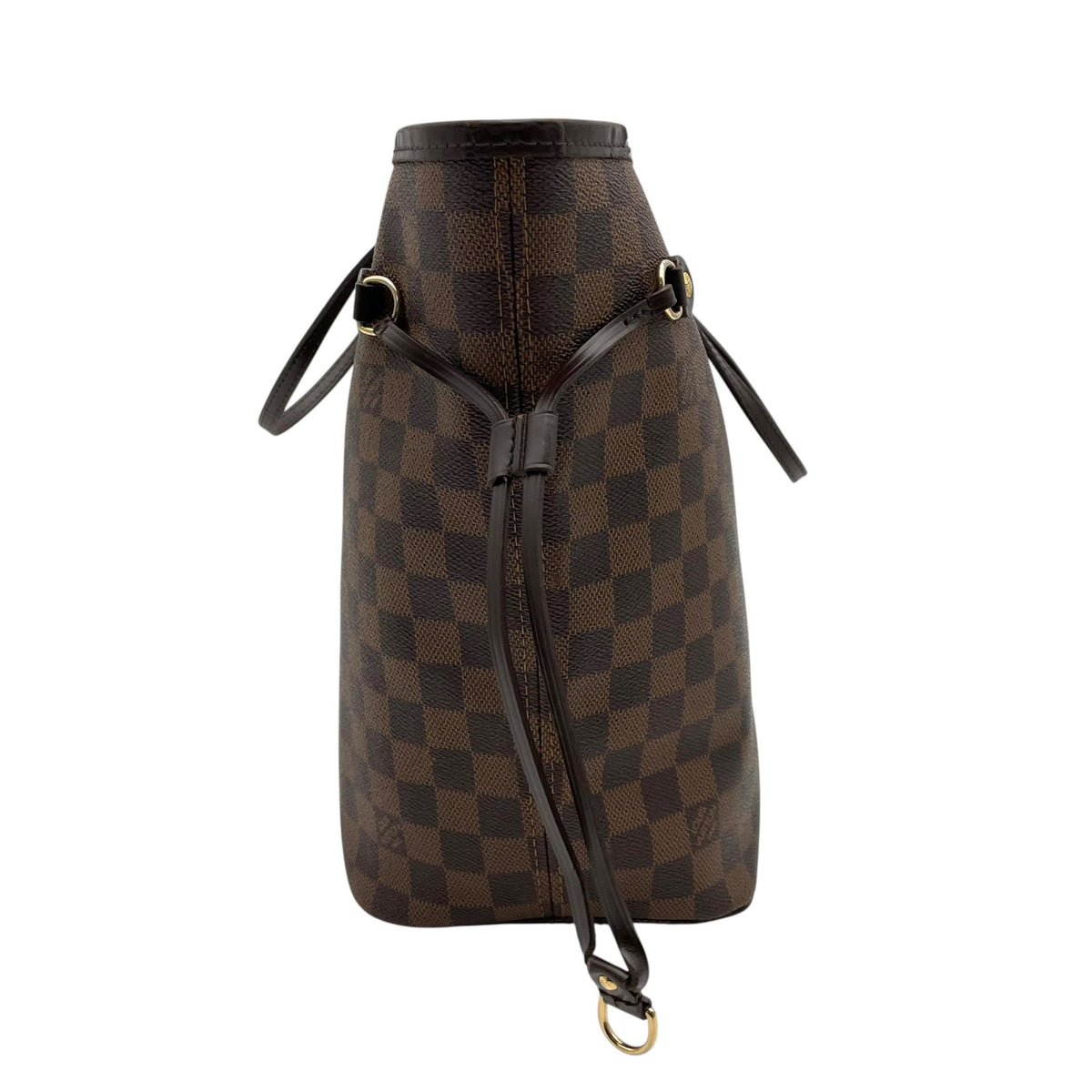 Louis Vuitton ルイヴィトン バッグ ダミエ エベヌ ネヴァーフルMM トートバッグ ハンドバッグ 手提げ 肩掛け PVC レザー ブラウン 茶系 レッド インナー赤 ゴールド金具 大容量 レディース 定番 H