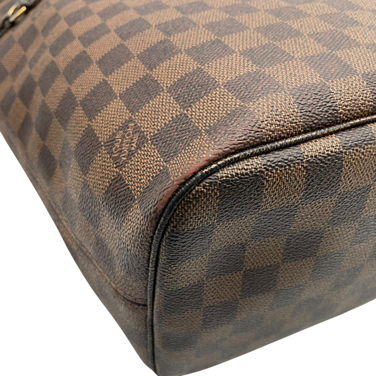 Louis Vuitton ルイヴィトン バッグ ダミエ エベヌ ネヴァーフルMM トートバッグ ハンドバッグ 手提げ 肩掛け PVC レザー ブラウン 茶系 レッド インナー赤 ゴールド金具 大容量 レディース 定番 H