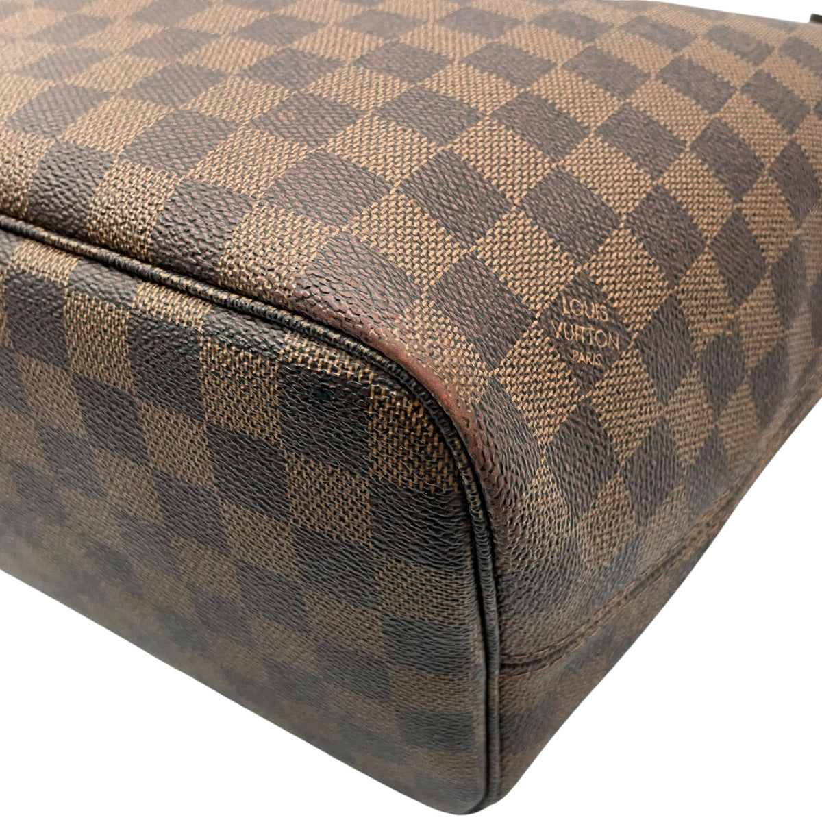 Louis Vuitton ルイヴィトン バッグ ダミエ エベヌ ネヴァーフルMM トートバッグ ハンドバッグ 手提げ 肩掛け PVC レザー ブラウン 茶系 レッド インナー赤 ゴールド金具 大容量 レディース 定番 H