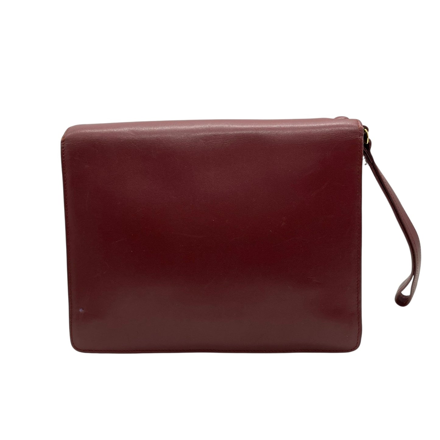 Cartier カルティエ Must de Cartier レザー クラッチバッグ ボルドー ゴールド金具 マストライン セカンドバッグ ヴィンテージ S97