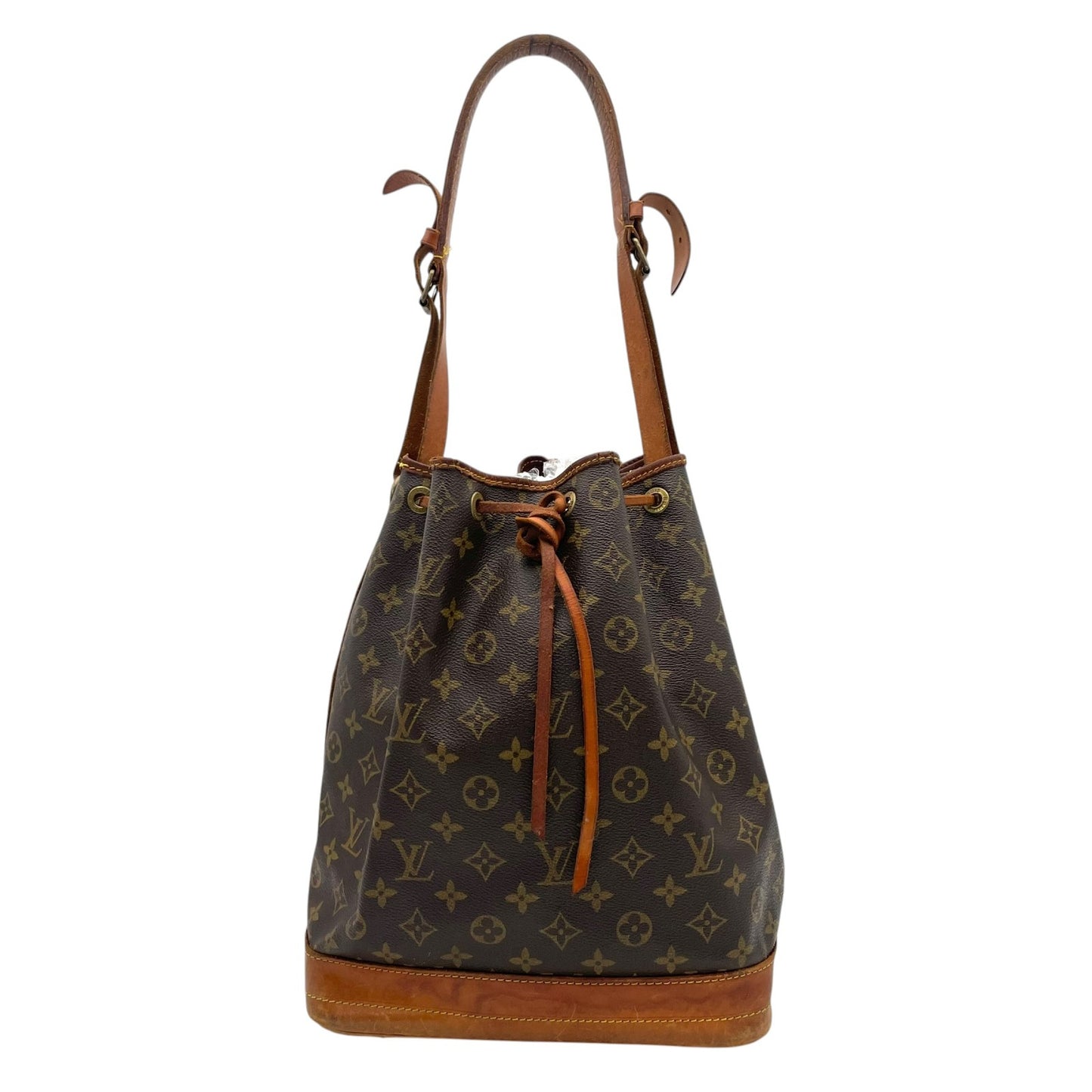 Louis Vuitton ルイヴィトン バッグ モノグラム ノエ 巾着型 ワンショルダーバッグ 巾着バッグ 本革 ヌメ革 ブラウン 茶系 金具ゴールド ヴィンテージ クラシック エレガント 普段使い レディース D5