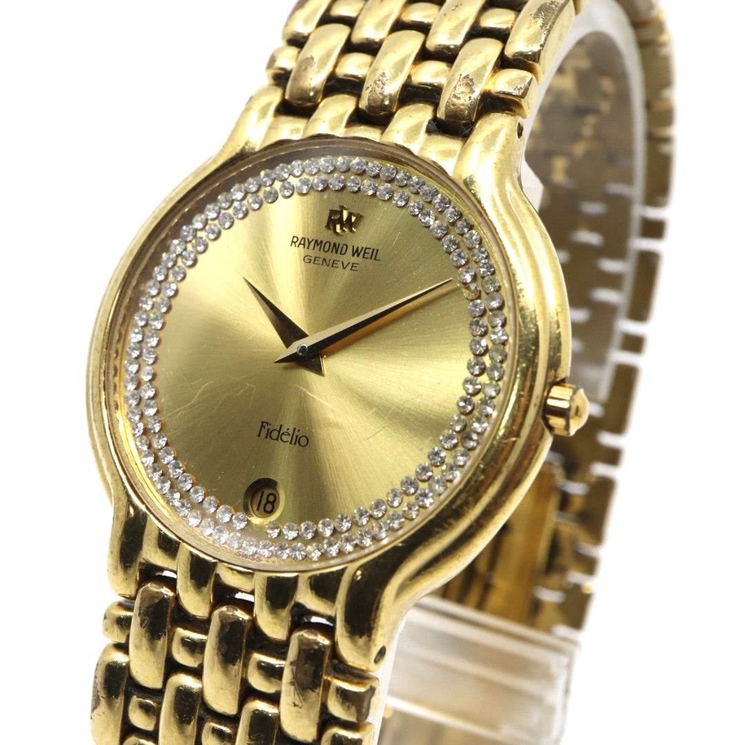Raymond Weil レイモンド・ウェイル Fidélio フィデリオ 18KGP クオーツ 32mm シャンパンゴールド文字盤 クリスタルベゼル 約94石 ユニセックス g13