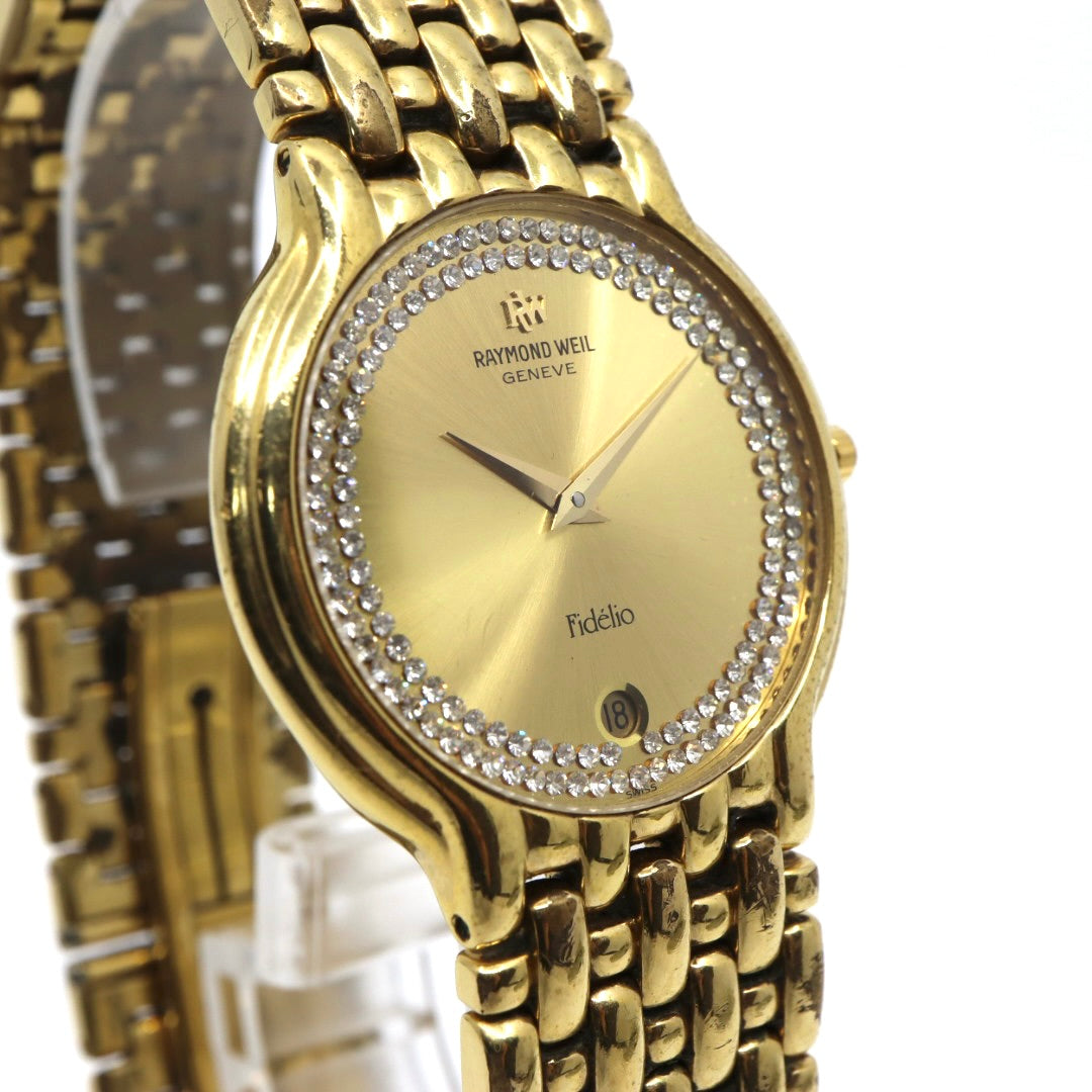 Raymond Weil レイモンド・ウェイル Fidélio フィデリオ 18KGP クオーツ 32mm シャンパンゴールド文字盤 クリスタルベゼル 約94石 ユニセックス g13