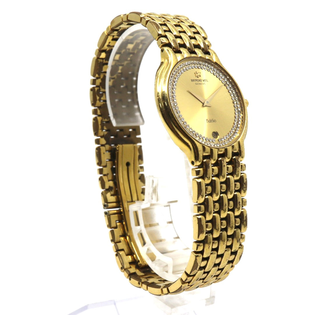 Raymond Weil レイモンド・ウェイル Fidélio フィデリオ 18KGP クオーツ 32mm シャンパンゴールド文字盤 クリスタルベゼル 約94石 ユニセックス g13