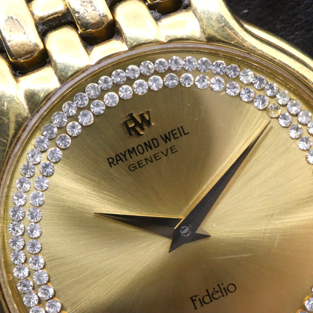 Raymond Weil レイモンド・ウェイル Fidélio フィデリオ 18KGP クオーツ 32mm シャンパンゴールド文字盤 クリスタルベゼル 約94石 ユニセックス g13