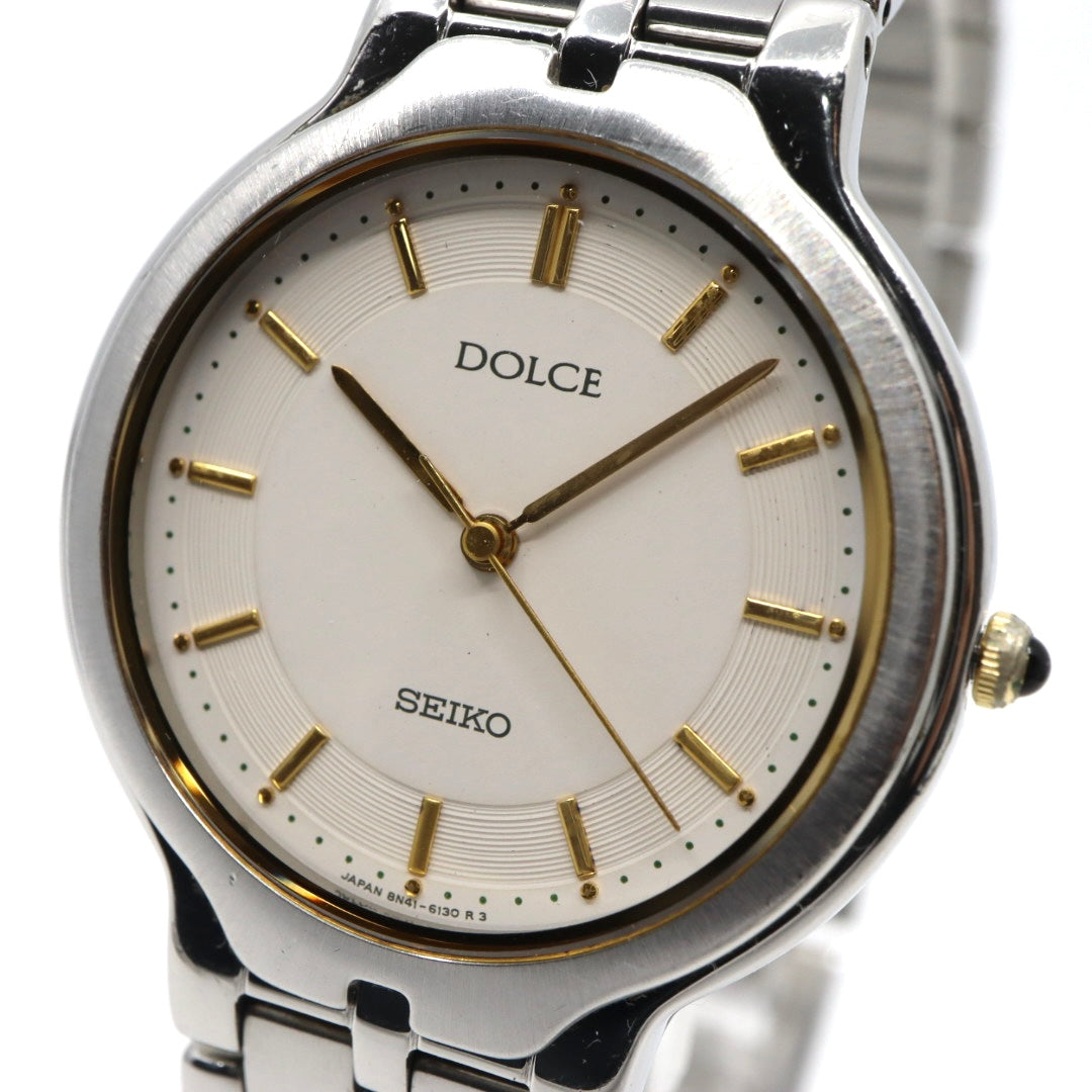 SEIKO セイコー Dolce ドルチェ 8N41-6100 クォーツ メンズ 腕時計 ホワイト文字盤 ステンレス 上品 ドレスウォッチ ビジネス フォーマル g13