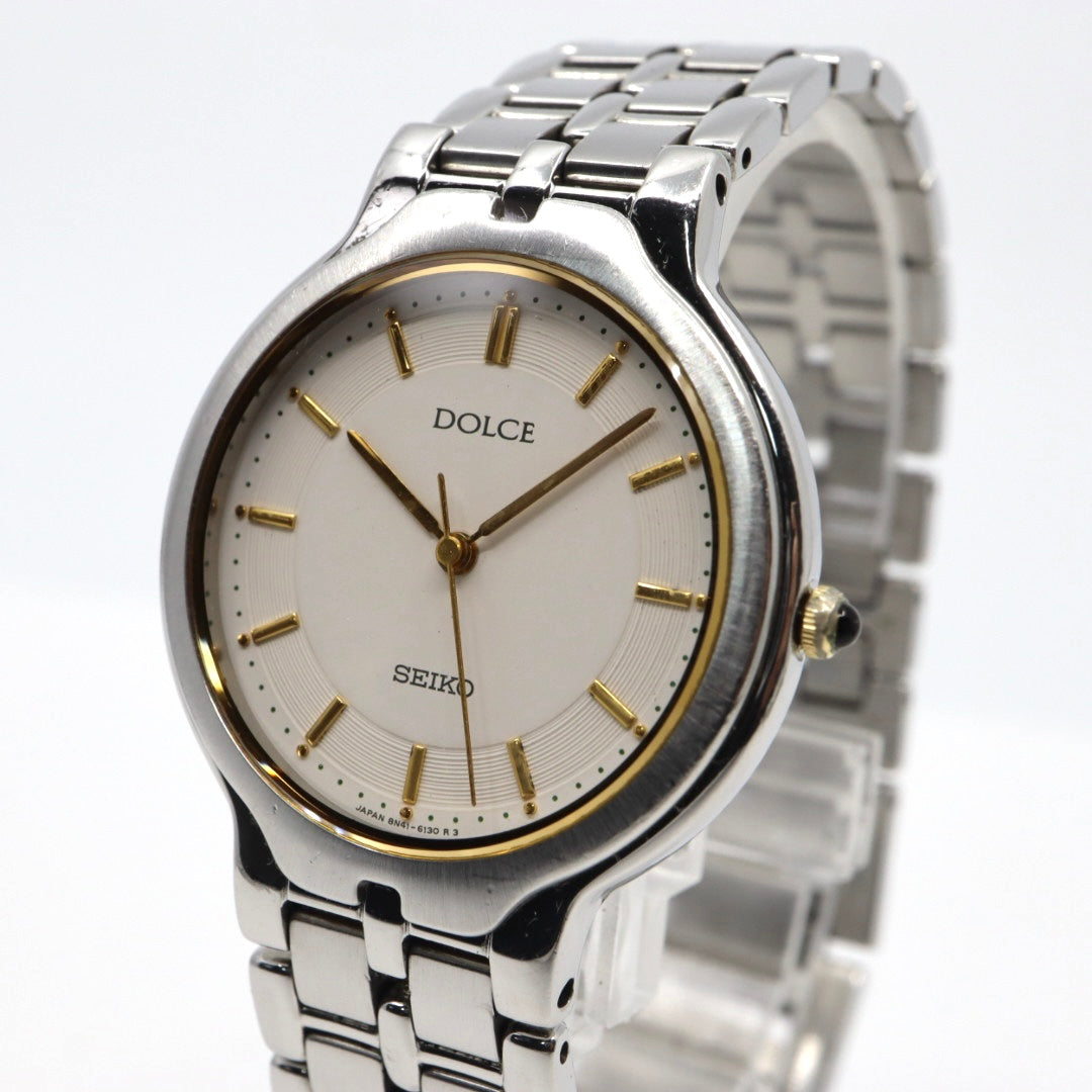 SEIKO セイコー Dolce ドルチェ 8N41-6100 クォーツ メンズ 腕時計 ホワイト文字盤 ステンレス 上品 ドレスウォッチ ビジネス フォーマル g13