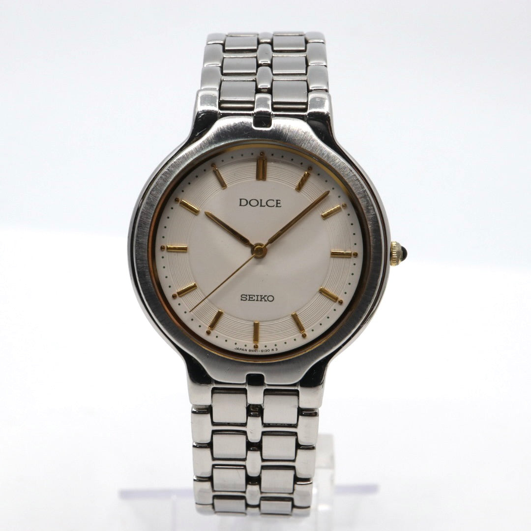 SEIKO セイコー Dolce ドルチェ 8N41-6100 クォーツ メンズ 腕時計 ホワイト文字盤 ステンレス 上品 ドレスウォッチ ビジネス フォーマル g13