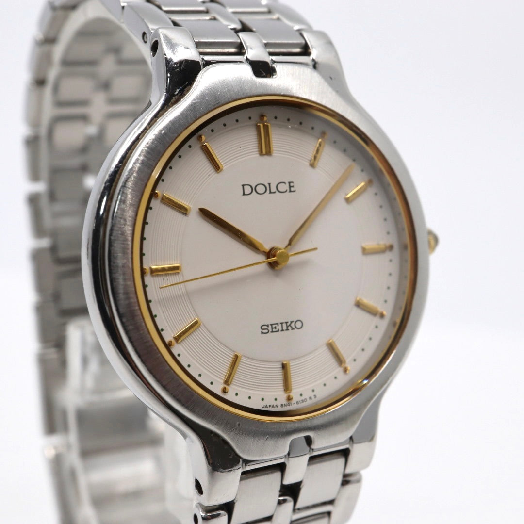 SEIKO セイコー Dolce ドルチェ 8N41-6100 クォーツ メンズ 腕時計 ホワイト文字盤 ステンレス 上品 ドレスウォッチ ビジネス フォーマル g13