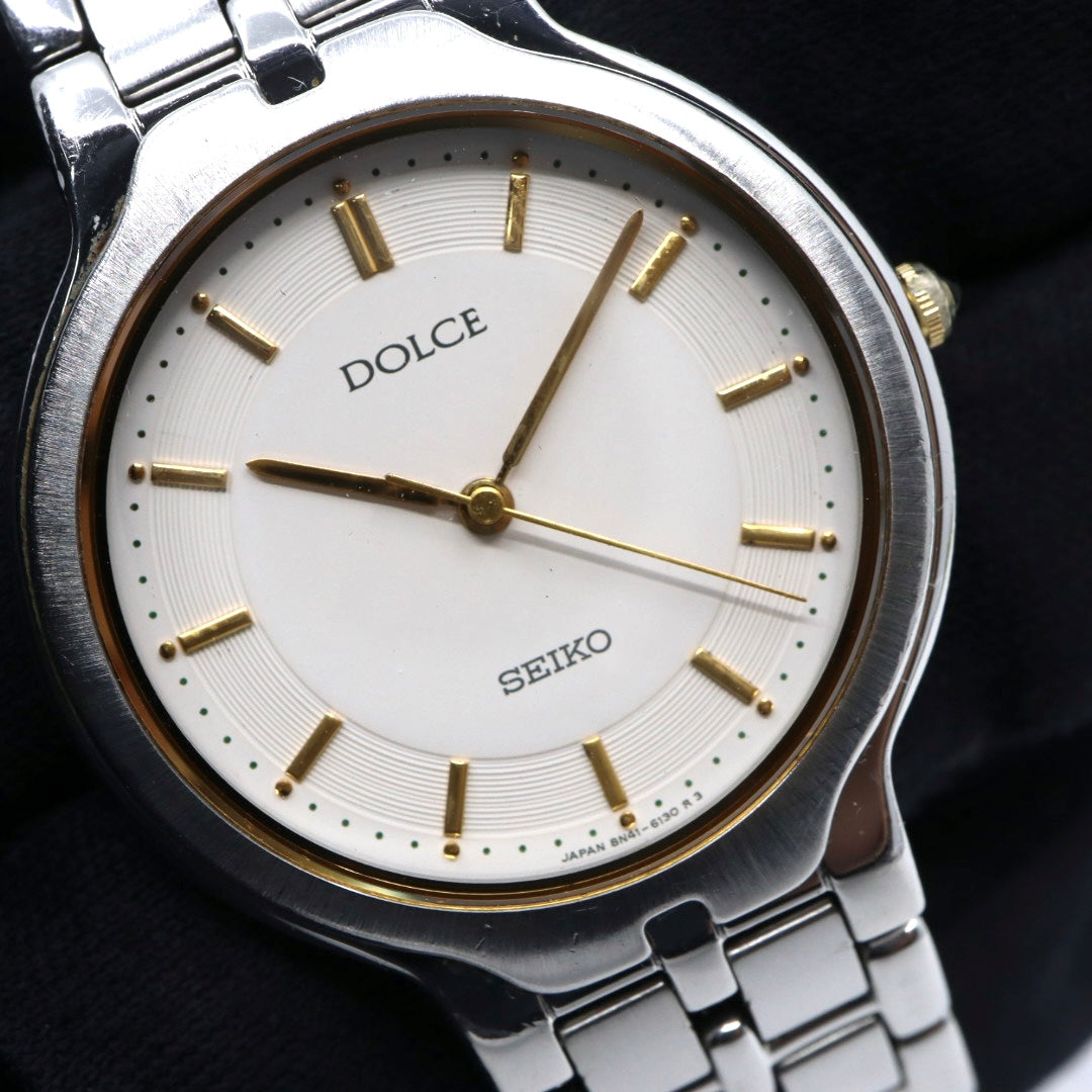 SEIKO セイコー Dolce ドルチェ 8N41-6100 クォーツ メンズ 腕時計 ホワイト文字盤 ステンレス 上品 ドレスウォッチ ビジネス フォーマル g13