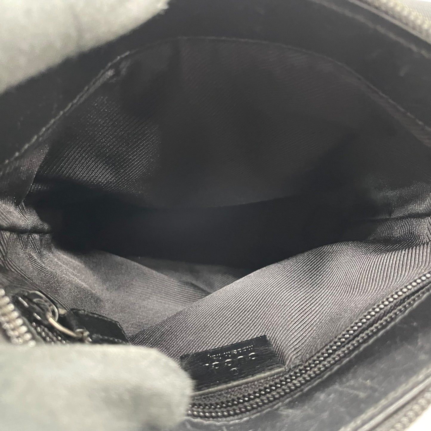 GUCCI グッチ ホースビット ナイロン レザー ショルダーバッグ 黒 ブラック シルバー金具 斜め掛け メンズ レディース K2