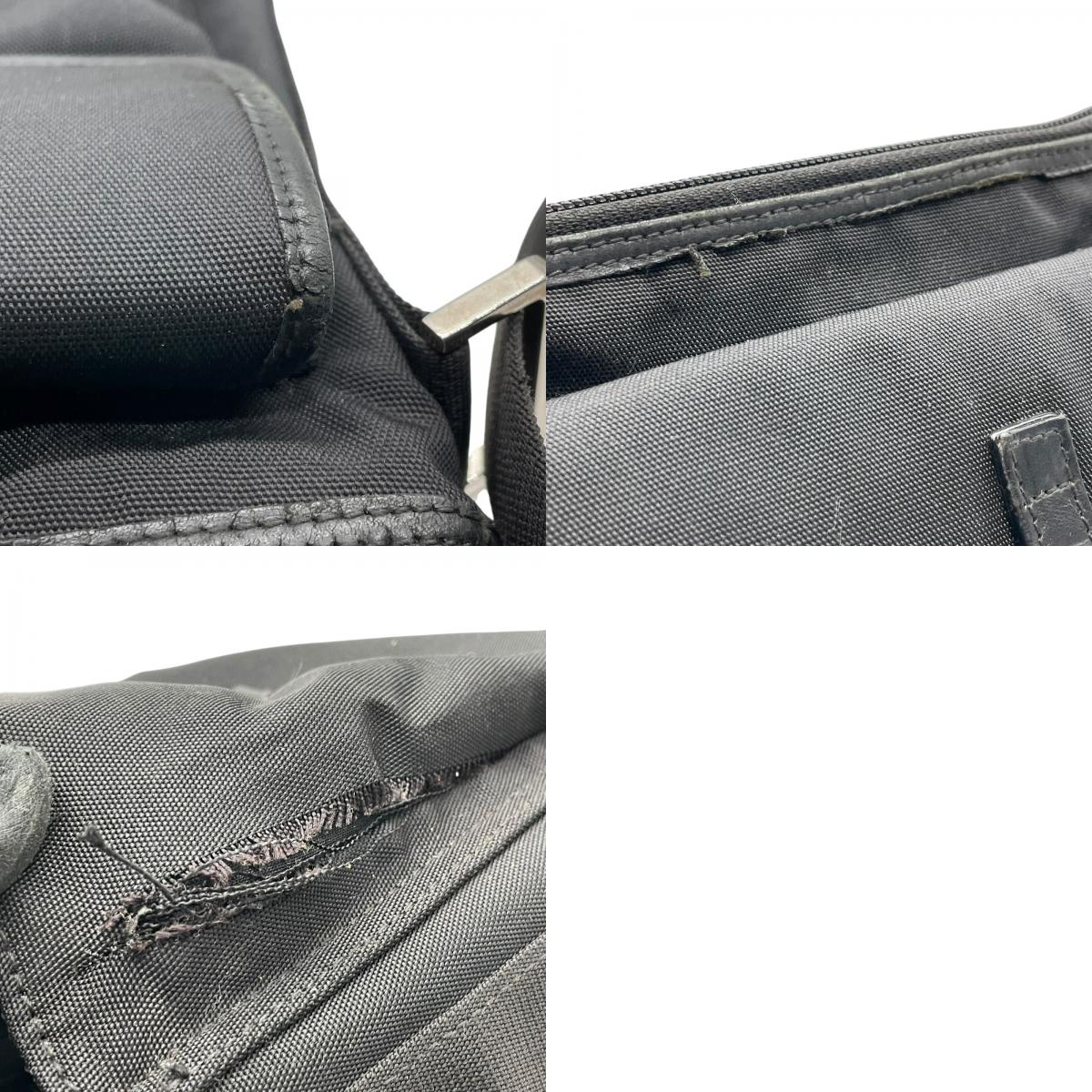 GUCCI グッチ ホースビット ナイロン レザー ショルダーバッグ 黒 ブラック シルバー金具 斜め掛け メンズ レディース K2
