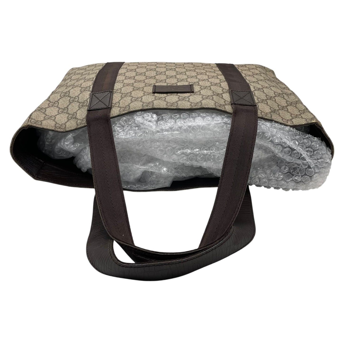 GUCCI グッチ GGスプリーム PVC レザー トートバッグ ベージュ ブラウン シルバー金具 GG柄 クラシック ショルダートート メンズ レディース S92