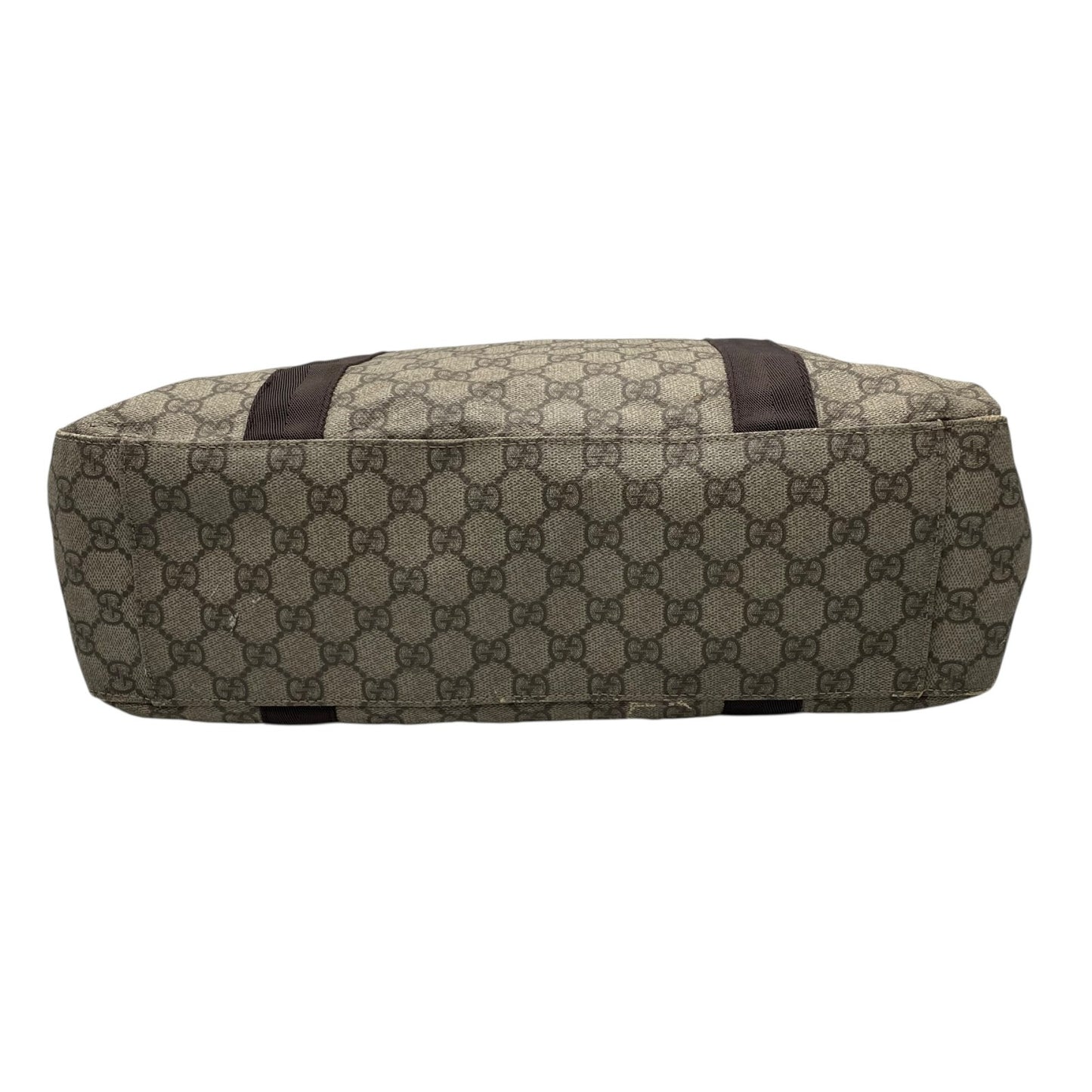 GUCCI グッチ GGスプリーム PVC レザー トートバッグ ベージュ ブラウン シルバー金具 GG柄 クラシック ショルダートート メンズ レディース S92