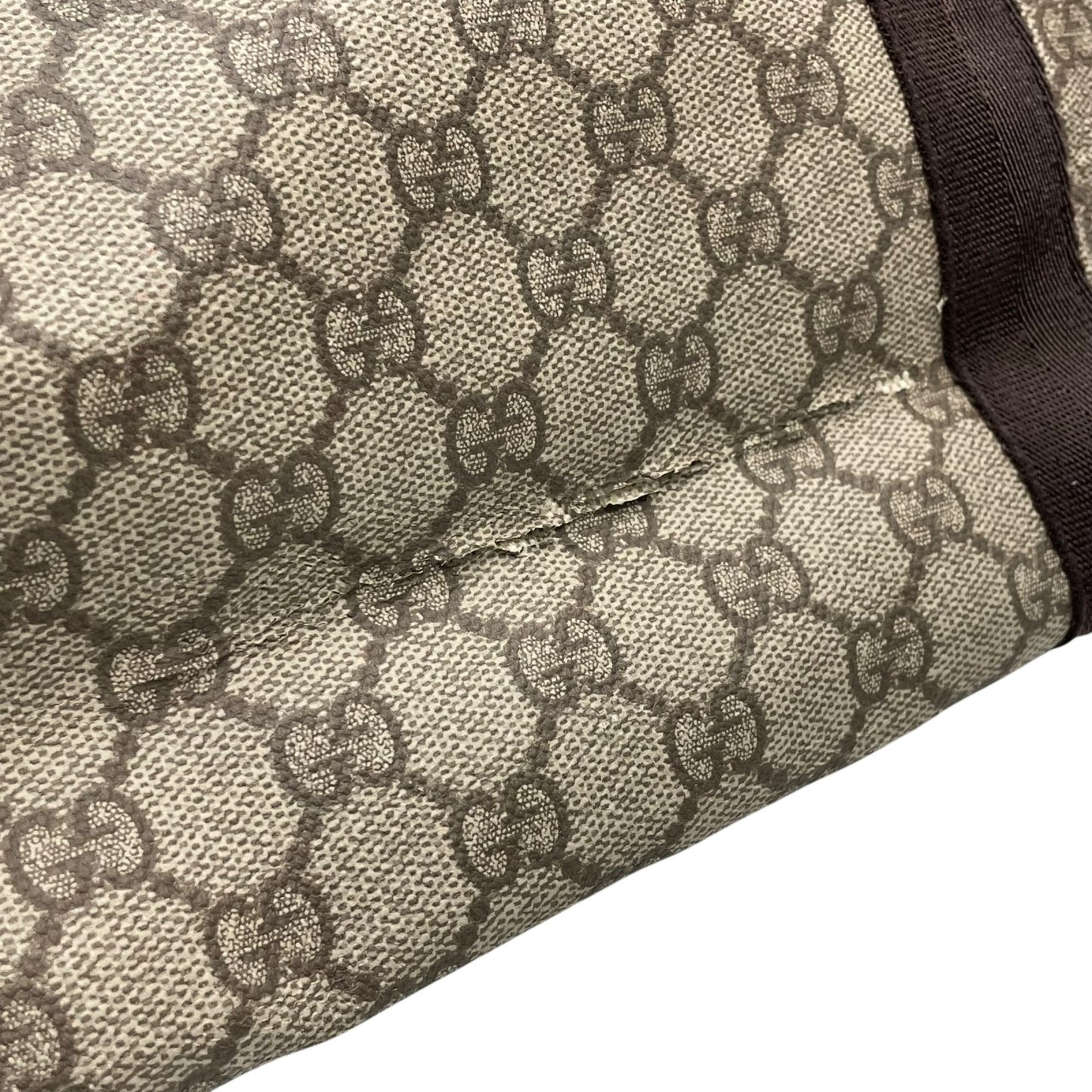 GUCCI グッチ GGスプリーム PVC レザー トートバッグ ベージュ ブラウン シルバー金具 GG柄 クラシック ショルダートート メンズ レディース S92