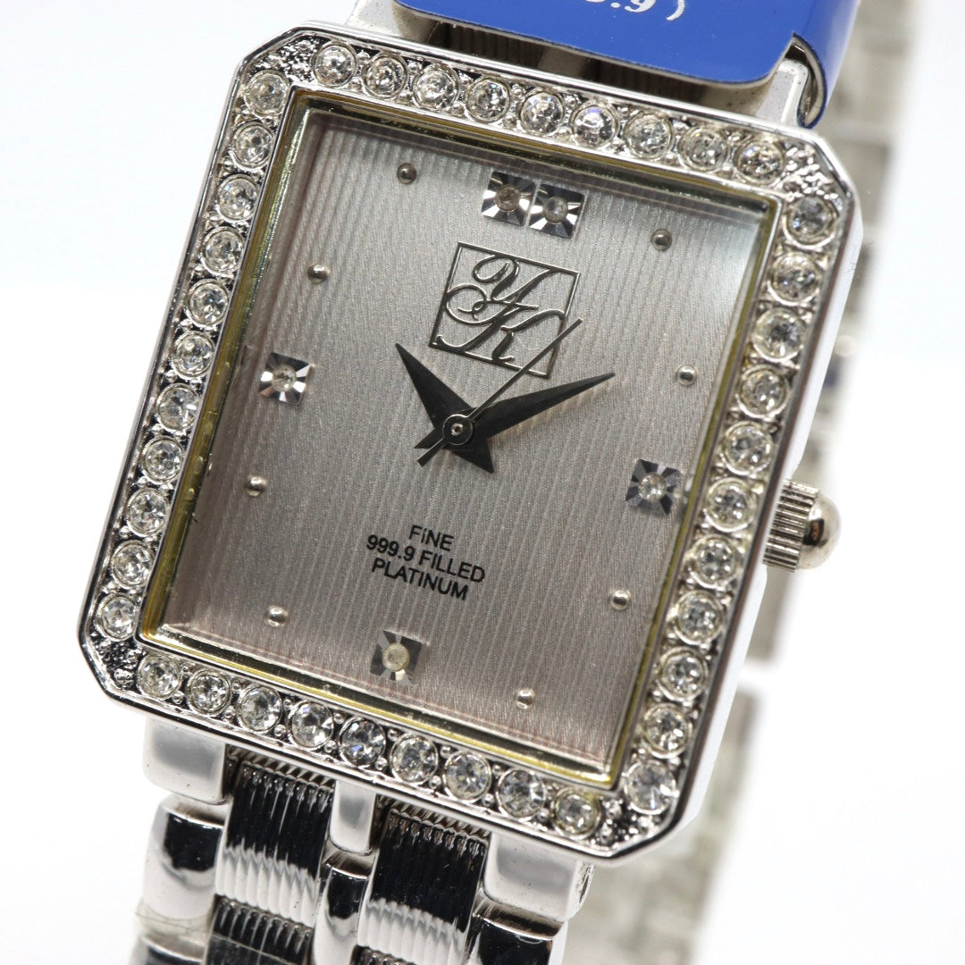 Yukiko Kimijima ユキコキミジマ YK-326P レディース 腕時計 クォーツ プラチナ999.9フィルド ステンレス スクエアケース シルバー文字盤 ジュエルインデックス g13