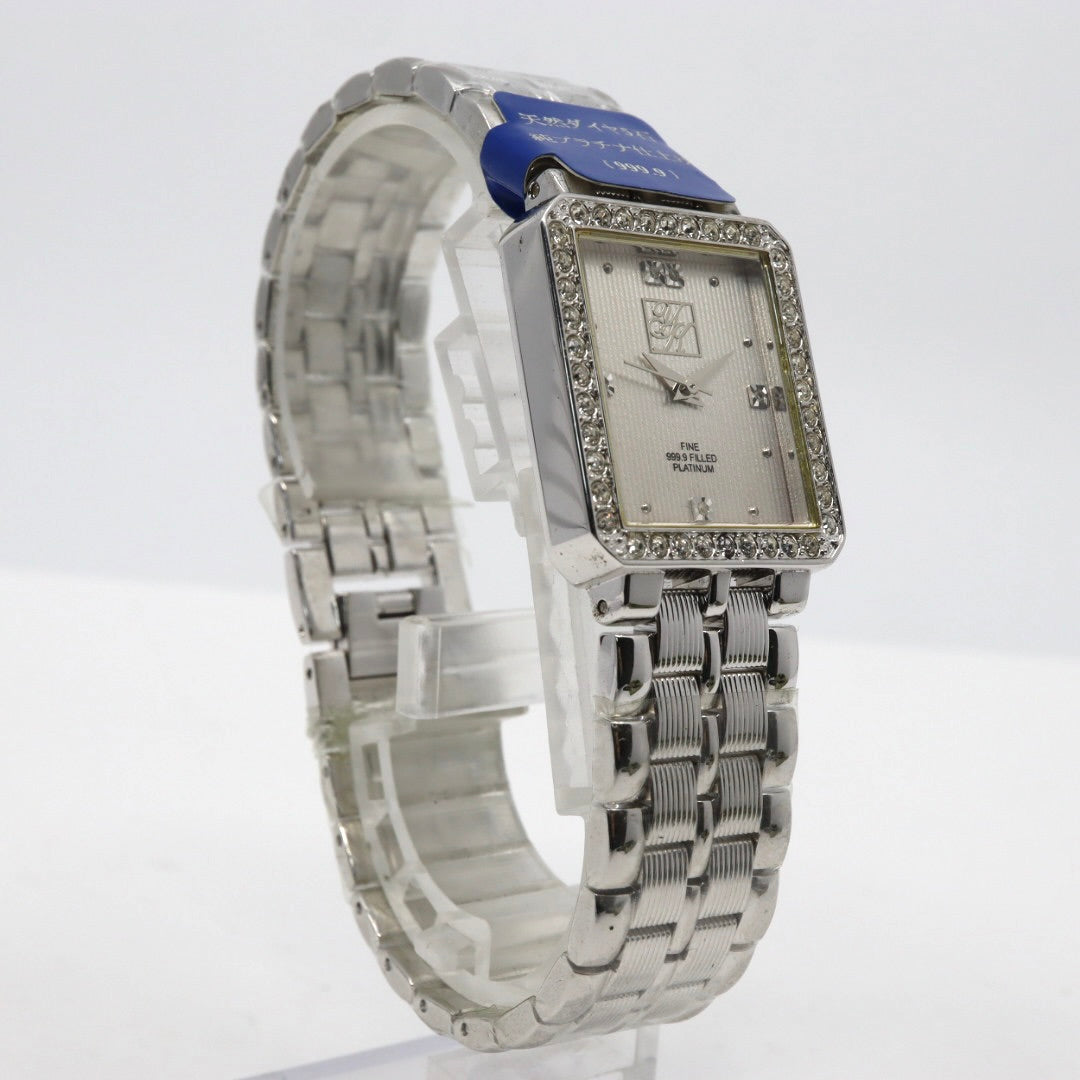 Yukiko Kimijima ユキコキミジマ YK-326P レディース 腕時計 クォーツ プラチナ999.9フィルド ステンレス スクエアケース シルバー文字盤 ジュエルインデックス g13