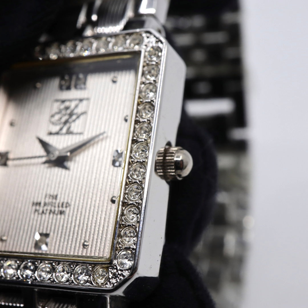 Yukiko Kimijima ユキコキミジマ YK-326P レディース 腕時計 クォーツ プラチナ999.9フィルド ステンレス スクエアケース シルバー文字盤 ジュエルインデックス g13