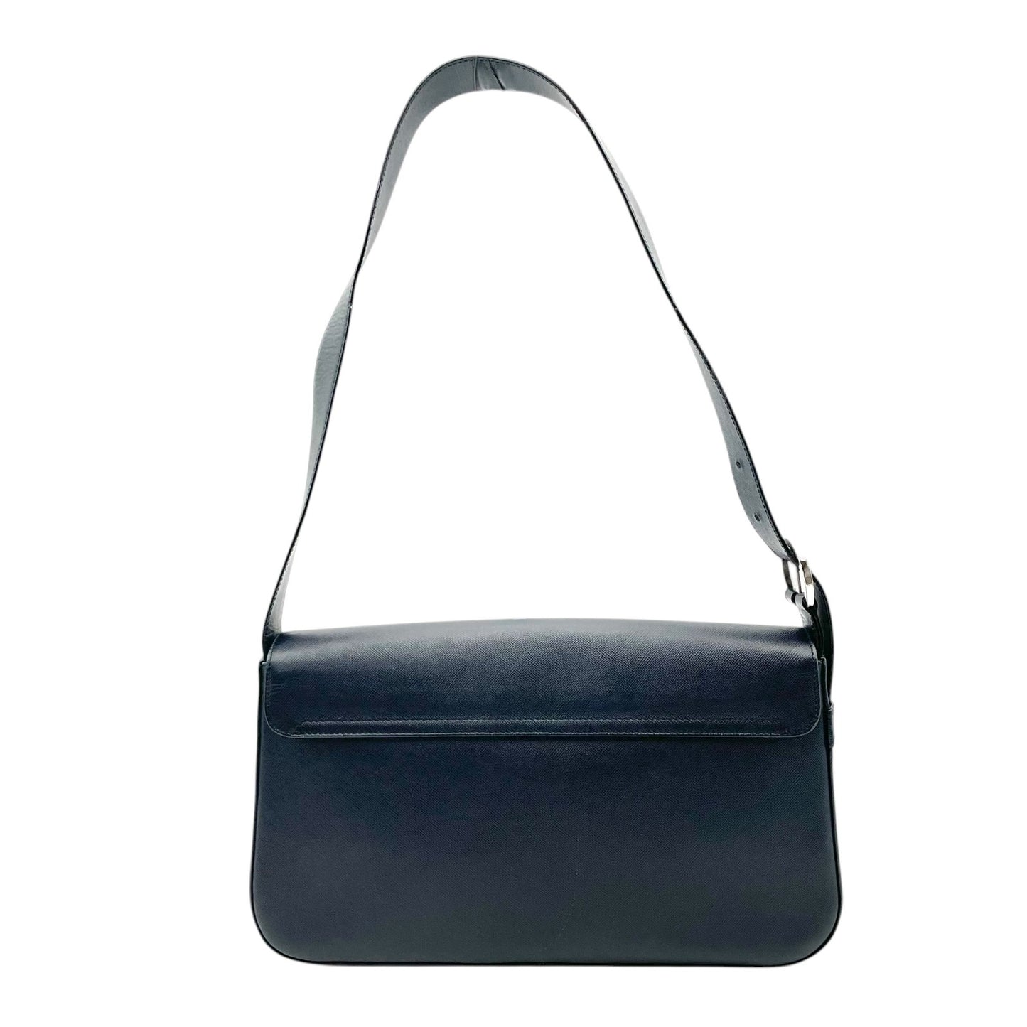 Salvatore Ferragamo フェラガモ ガンチーニ レザー 2WAY ショルダーバッグ ハンドバッグ ワンショルダー 肩掛け ネイビー シルバー金具 レディース C1
