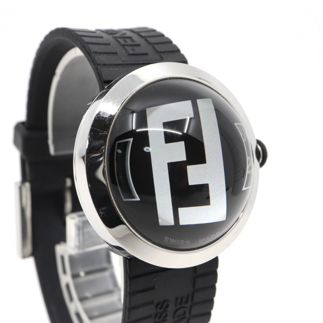 FENDI フェンディ 8010G ウォッチ 腕時計 ブラック文字盤 ドームガラス シリコンストラップ ジャンピングアワー スイス製 ユニセックス G13