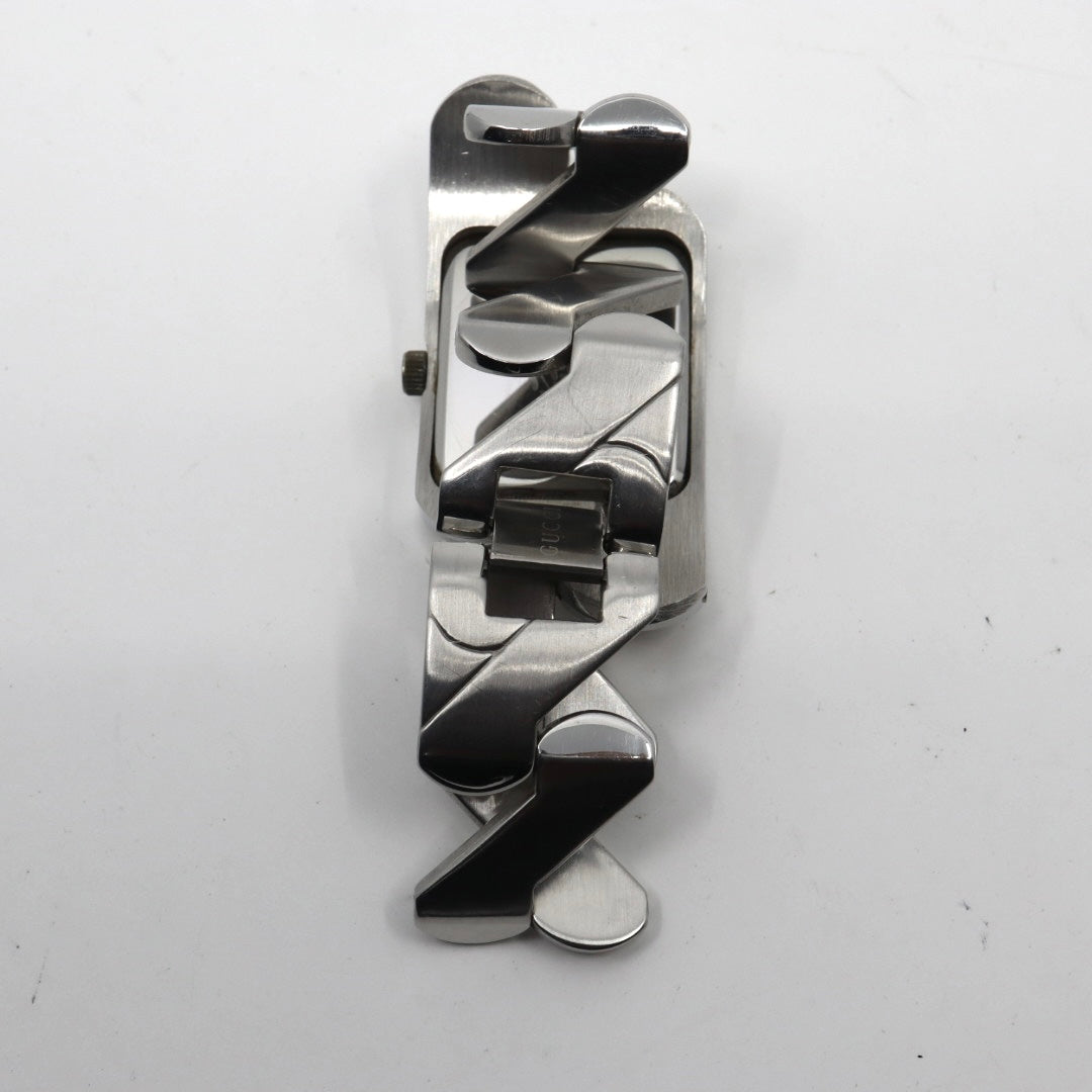 グッチ GUCCI 2055G レディース腕時計 シルバー文字盤 ステンレススチール バングルウォッチ スイス製 クォーツ モダンデザイン ヴィンテージ　G10