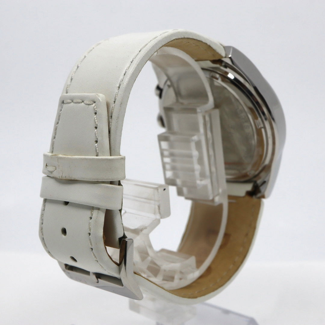 ドルチェ＆ガッバーナ DOLCE & GABBANA クロノグラフ 44mm メンズ腕時計 ステンレススチール シルバーダイヤル レザーベルト イタリアデザイン クォーツ　G10