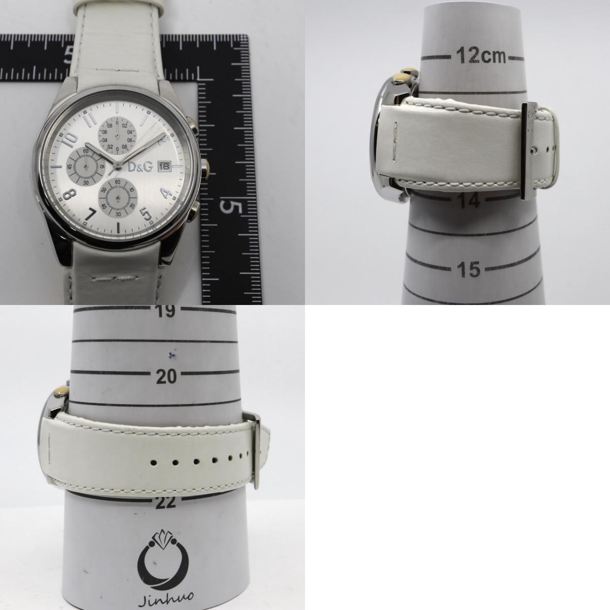 ドルチェ＆ガッバーナ DOLCE & GABBANA クロノグラフ 44mm メンズ腕時計 ステンレススチール シルバーダイヤル レザーベルト イタリアデザイン クォーツ　G10