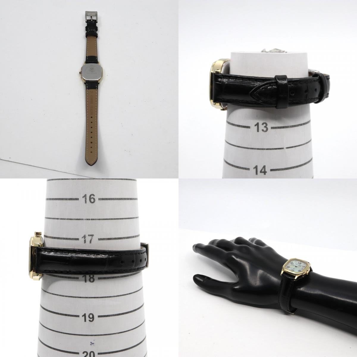 箱付 シチズン CITIZEN xC クロスシー エコドライブ 電波時計 H058-T017576 レディース 腕時計 ソーラー スクエア オクタゴン ゴールド グリーン文字盤 レザー 革ベルト アナログ クラシック G