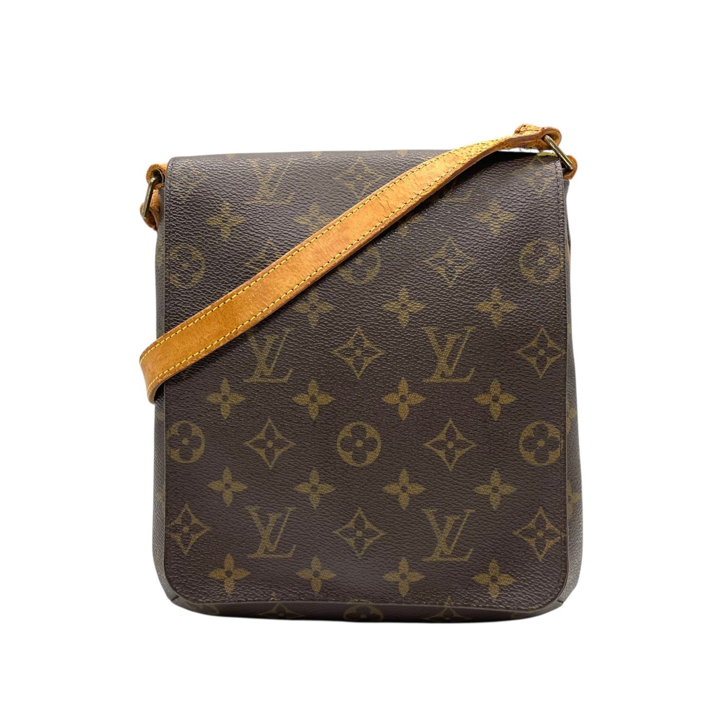 LOUIS VUITTON ルイヴィトン モノグラム ミュゼットサルサ ショート ショルダーバッグ PVC レザー ブラウン ゴールド金具 レディース エレガント クラシック ビンテージ 肩掛け 鞄 デイリーユース 定番 人気 本革 普段使い K4