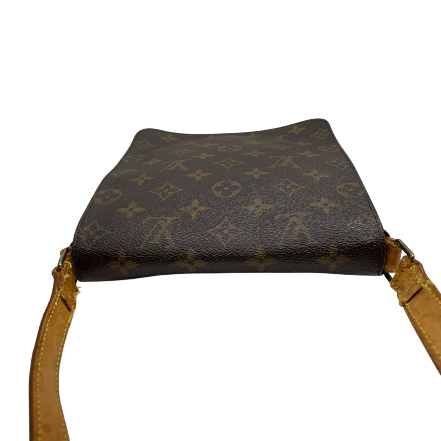 LOUIS VUITTON ルイヴィトン モノグラム ミュゼットサルサ ショート ショルダーバッグ PVC レザー ブラウン ゴールド金具 レディース エレガント クラシック ビンテージ 肩掛け 鞄 デイリーユース 定番 人気 本革 普段使い K4