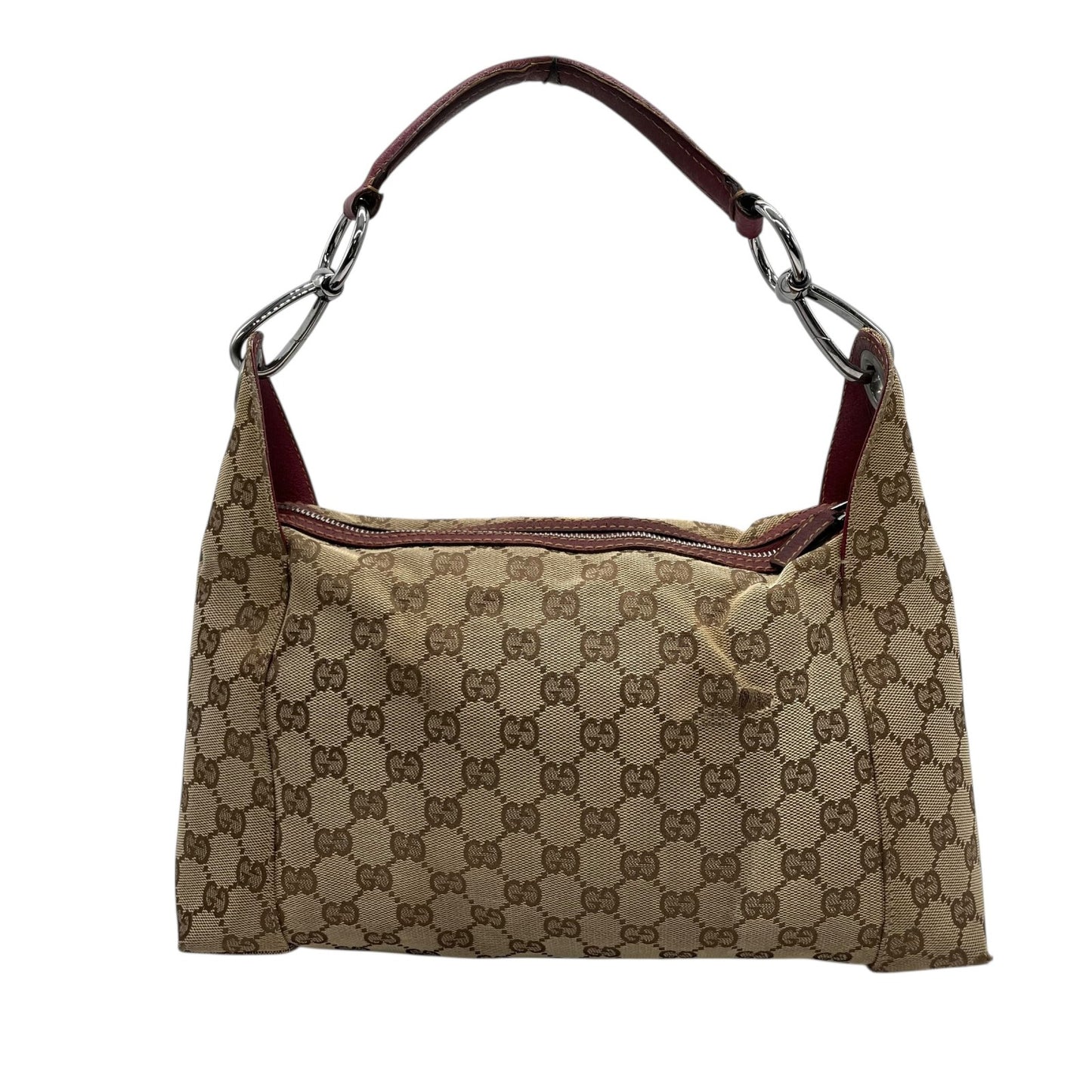 グッチ GUCCI GGキャンバス ハンドバッグ ワンショルダー レザー 本革 キャンバス 茶 ブラウン ボルドー シルバー金具 レディース ヴィンテージ クラシック エレガント 上品 お出かけ デイリー 通勤 通学 希少 オシャレ カバン B1