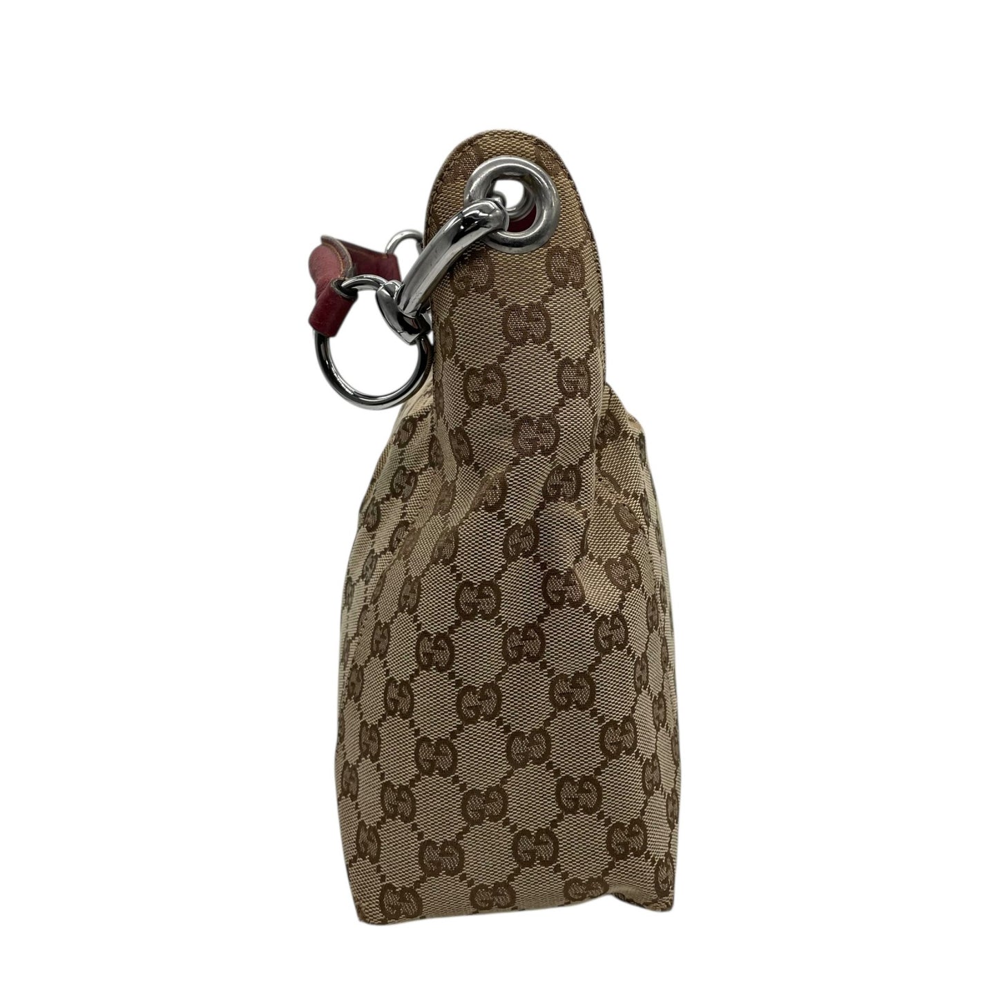 グッチ GUCCI GGキャンバス ハンドバッグ ワンショルダー レザー 本革 キャンバス 茶 ブラウン ボルドー シルバー金具 レディース ヴィンテージ クラシック エレガント 上品 お出かけ デイリー 通勤 通学 希少 オシャレ カバン B1