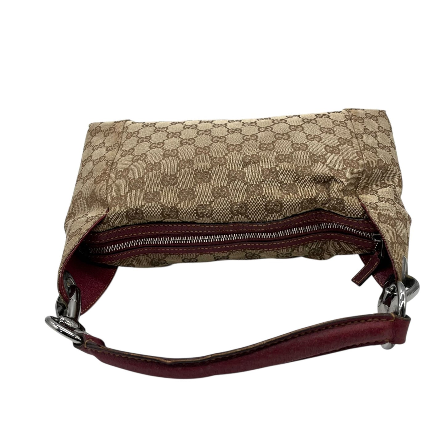 グッチ GUCCI GGキャンバス ハンドバッグ ワンショルダー レザー 本革 キャンバス 茶 ブラウン ボルドー シルバー金具 レディース ヴィンテージ クラシック エレガント 上品 お出かけ デイリー 通勤 通学 希少 オシャレ カバン B1