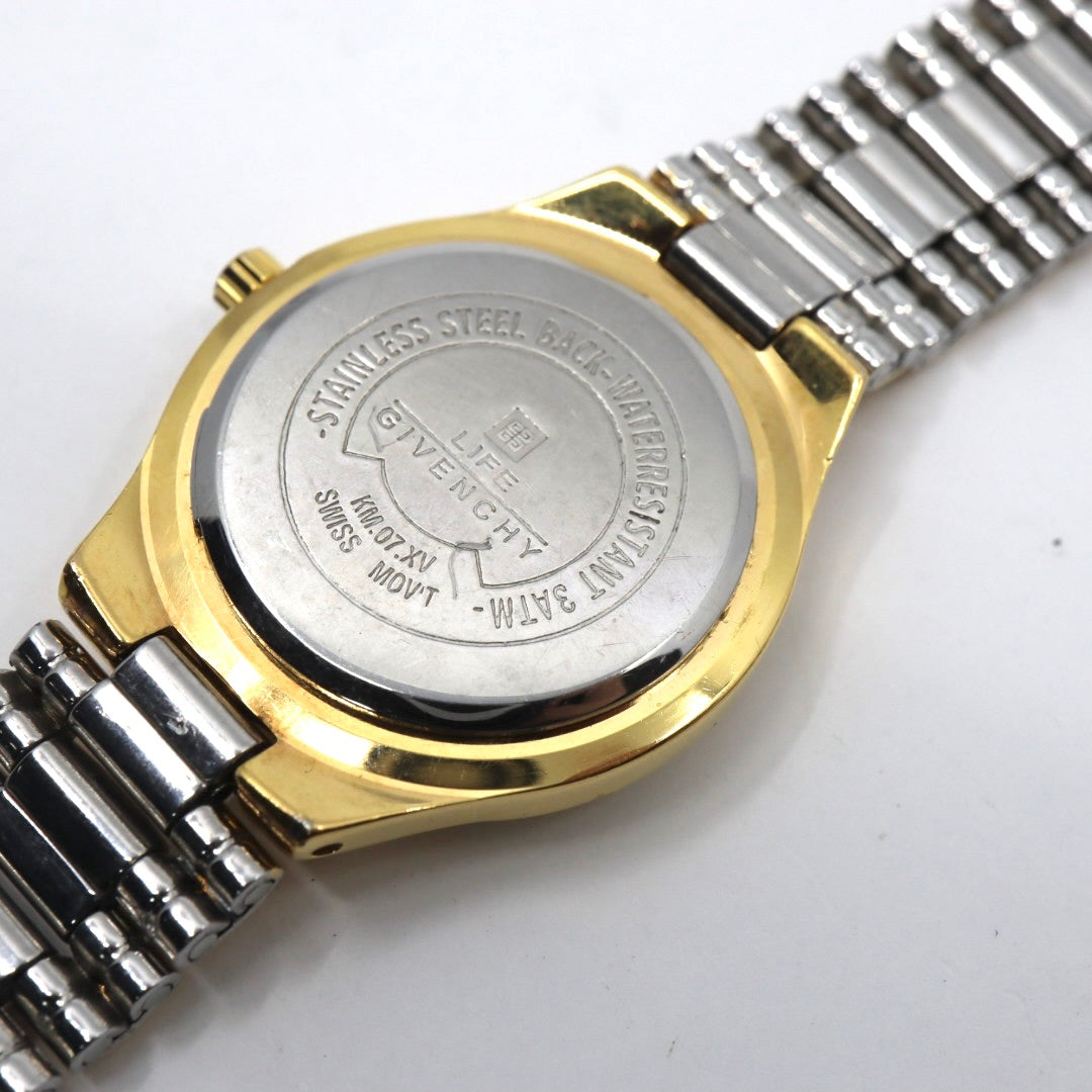 美品 ジバンシー GIVENCHY ライフ LIFE KM.07.XV レディース 腕時計 クォーツ アナログ コンビカラー ゴールド シルバー 4Gロゴ スイス製 ステンレス ラウンド ドレスウォッチ ビンテージ クラシック 上品 エレガント 稼働品 G8