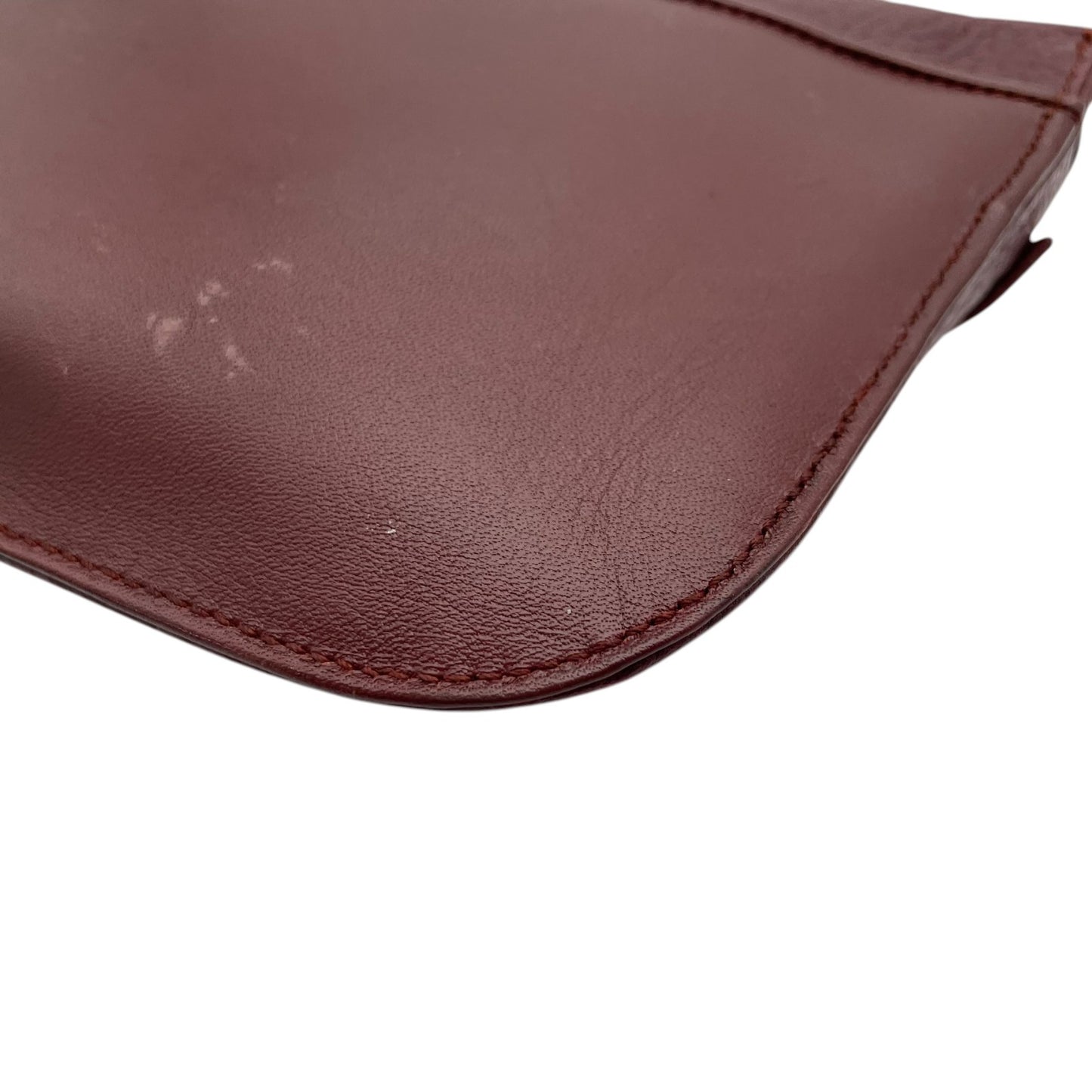 Cartier カルティエ Must de Cartier マストライン クラッチバッグ ボルドー レザー ゴールド金具 セカンドバッグ メンズ S93