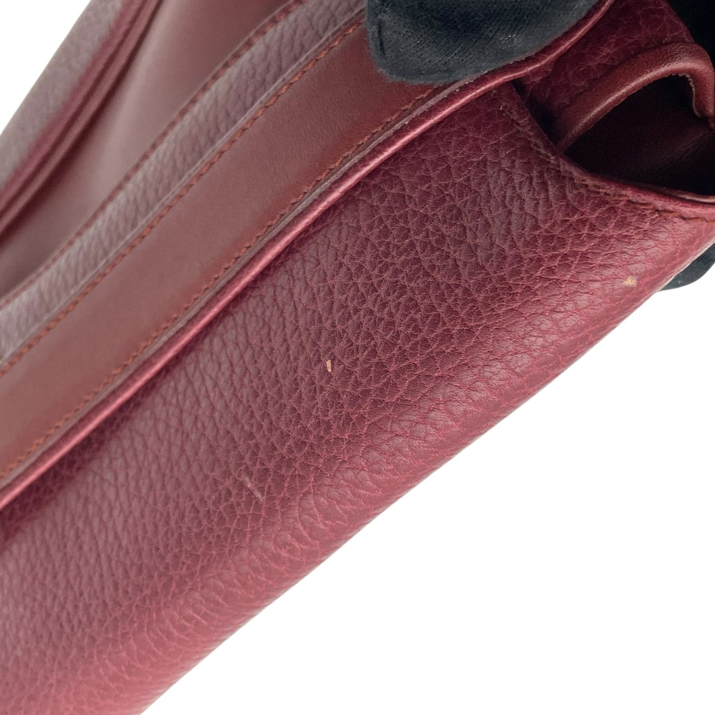 Cartier カルティエ Must de Cartier マストライン クラッチバッグ ボルドー レザー ゴールド金具 セカンドバッグ メンズ S93