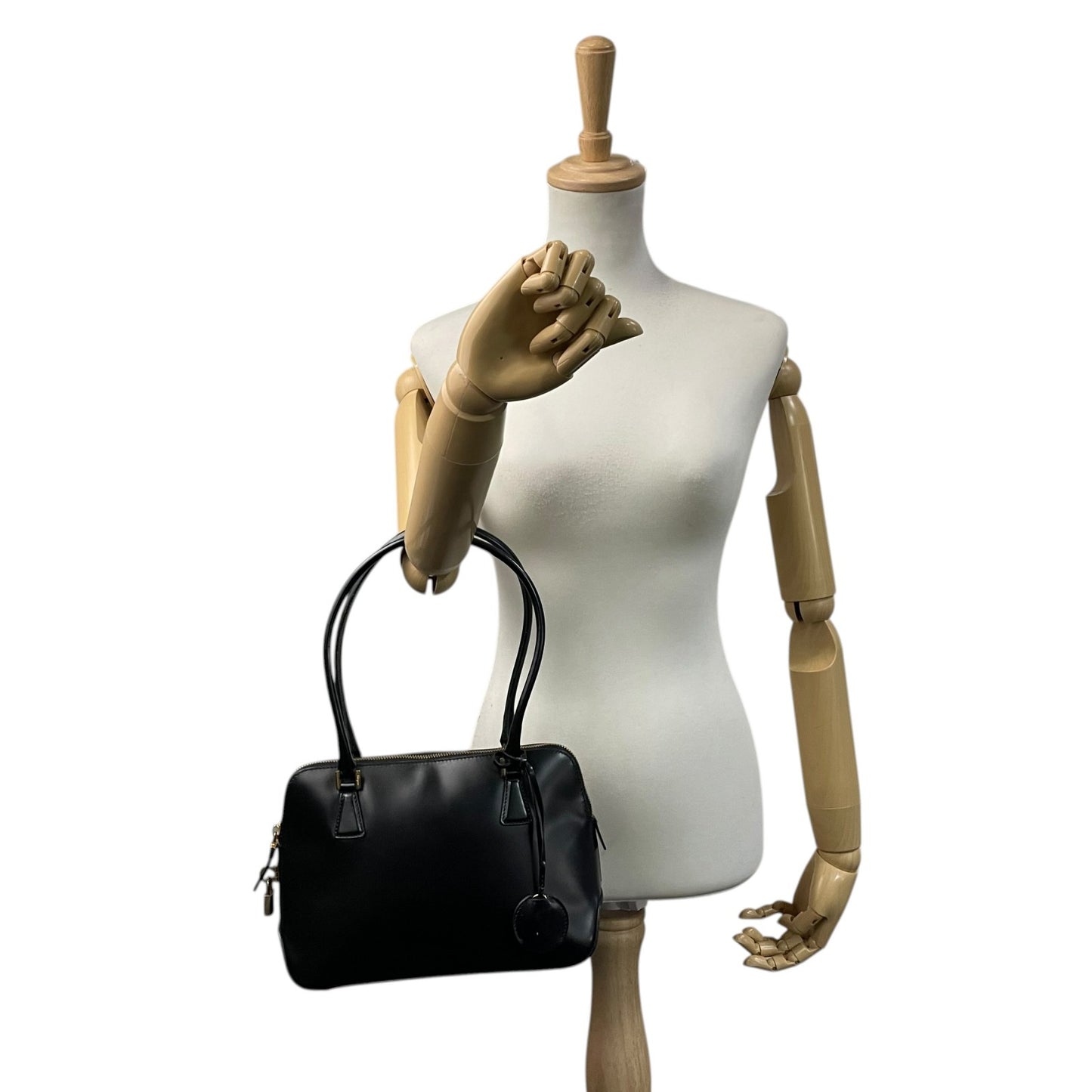 Salvatore Ferragamo フェラガモ ガンチーニ ハンドバッグ レザー ブラック ゴールド金具 パドロック フォーマル レディース B4